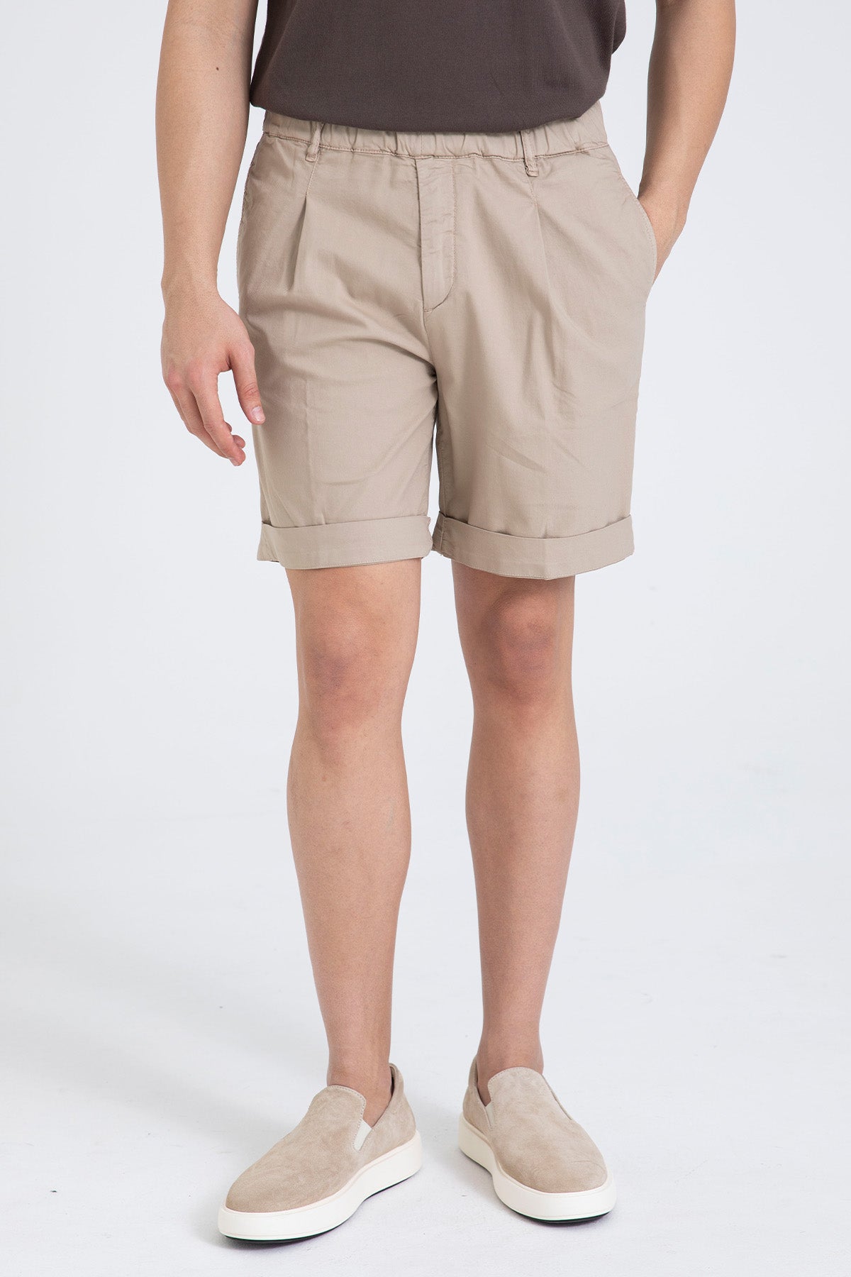 40 Weft Mike Beli Lastikli Tek Pile Yandan Cepli Şort