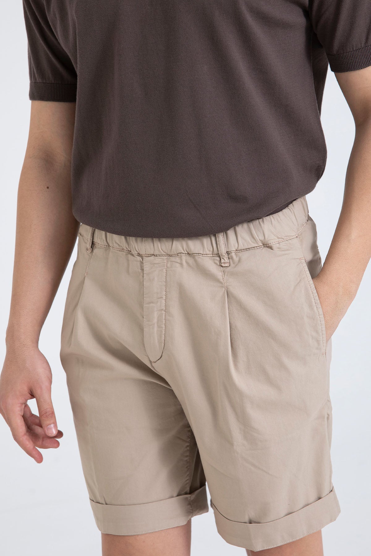 40 Weft Mike Beli Lastikli Tek Pile Yandan Cepli Şort