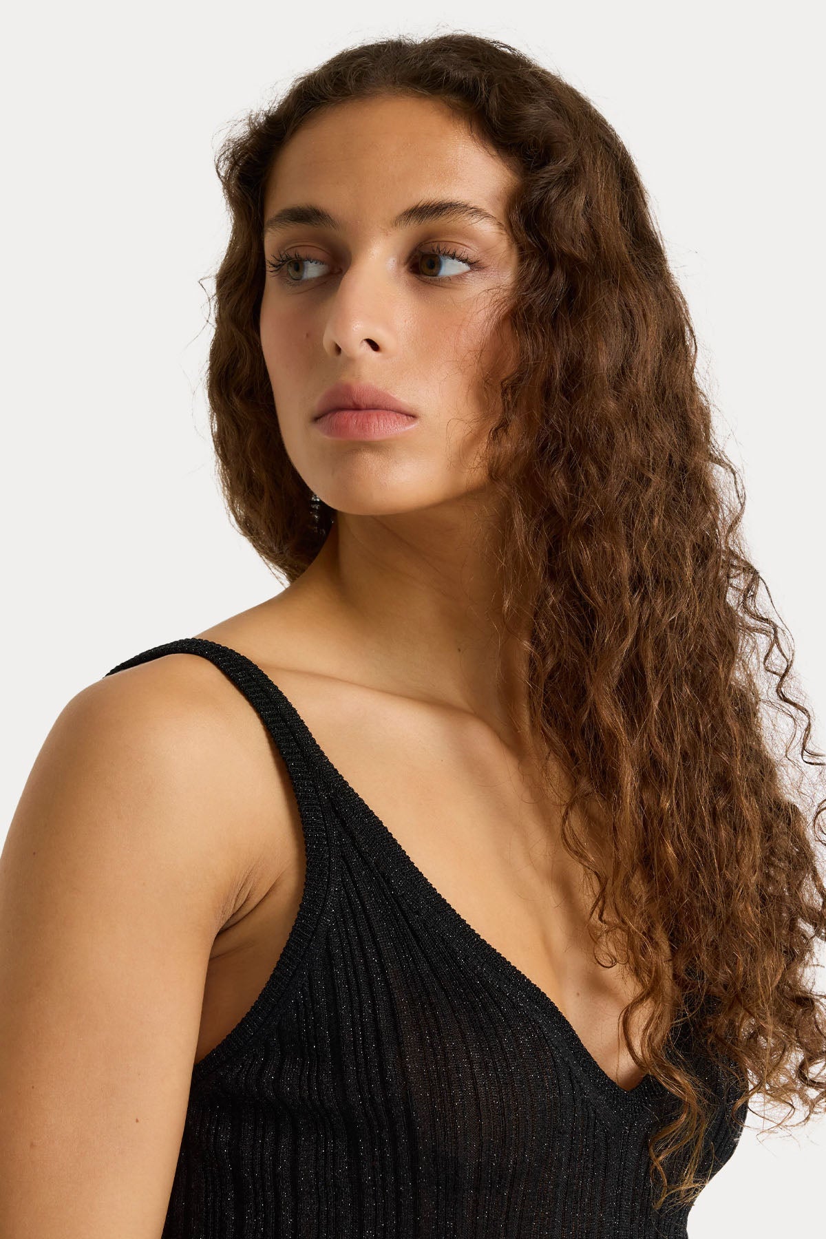 Majestic İnce Örgü Askılı Bluz