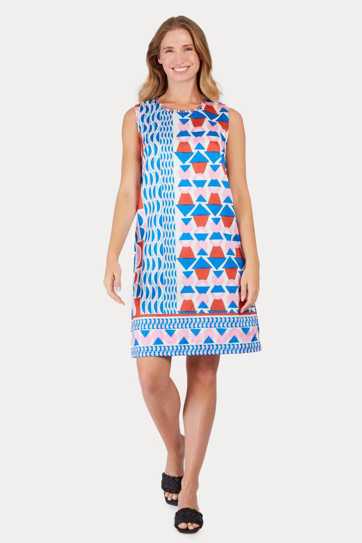 Rene Derhy Pinede Geometrik Desenli Mini Elbise