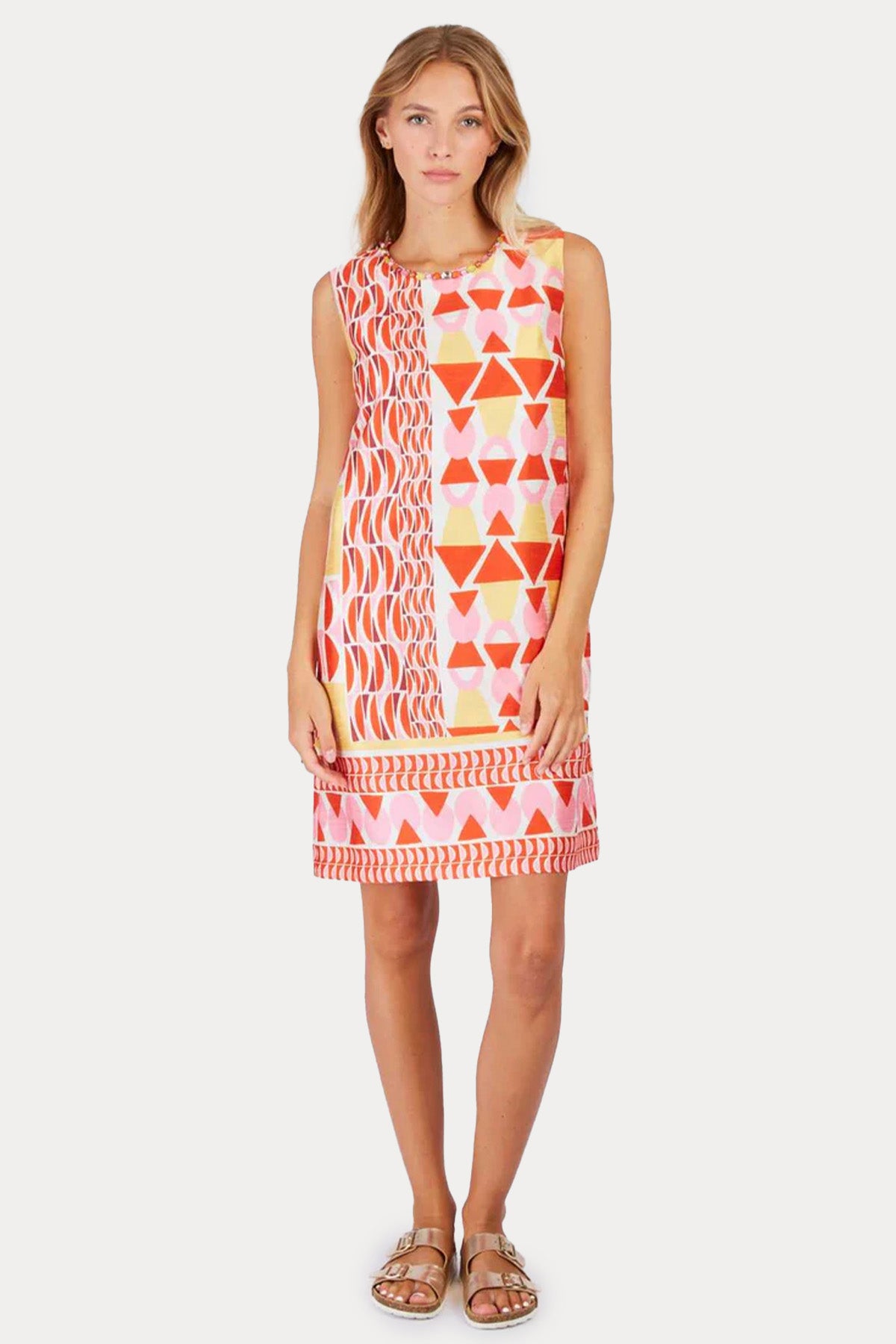 Rene Derhy Pinede Geometrik Desenli Mini Elbise