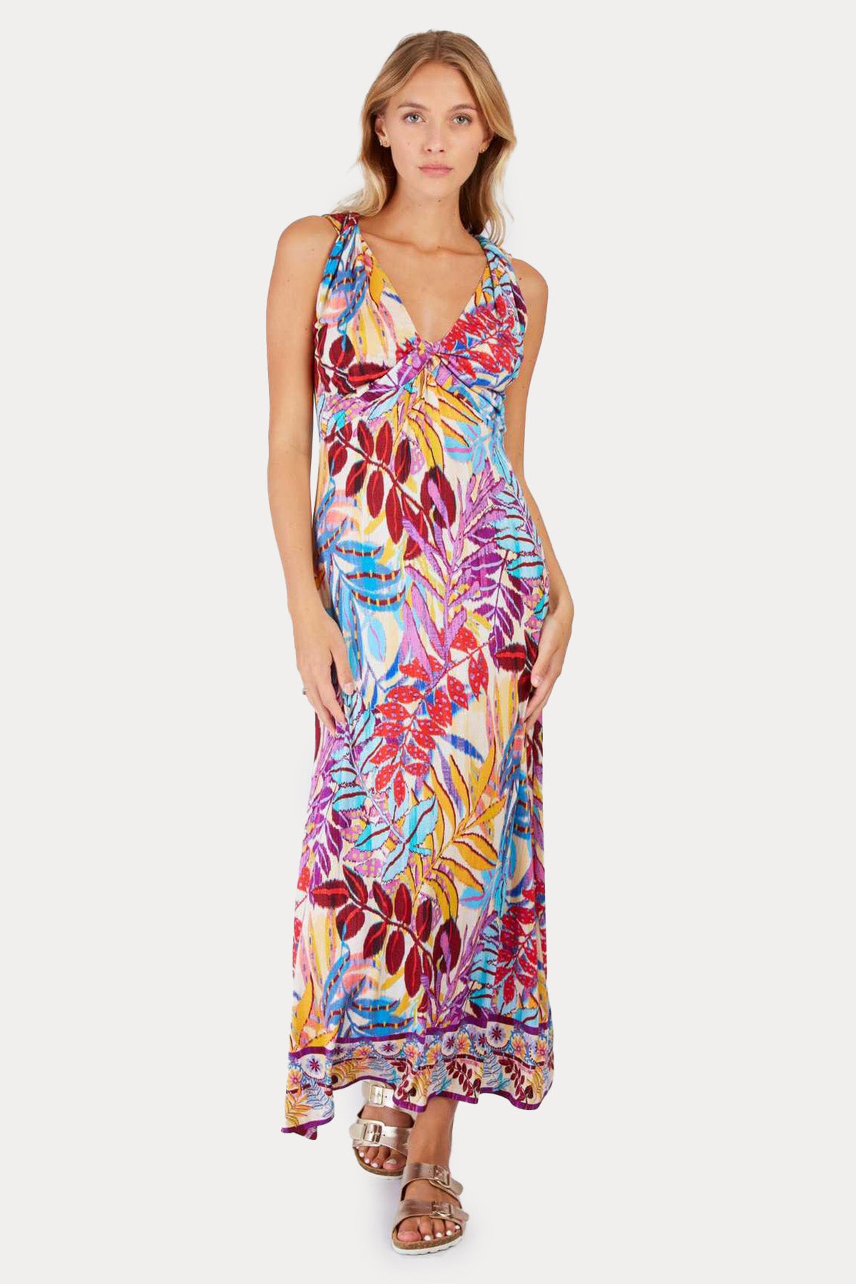 Rene Derhy Perruche Renkli Desenli Maxi Elbise