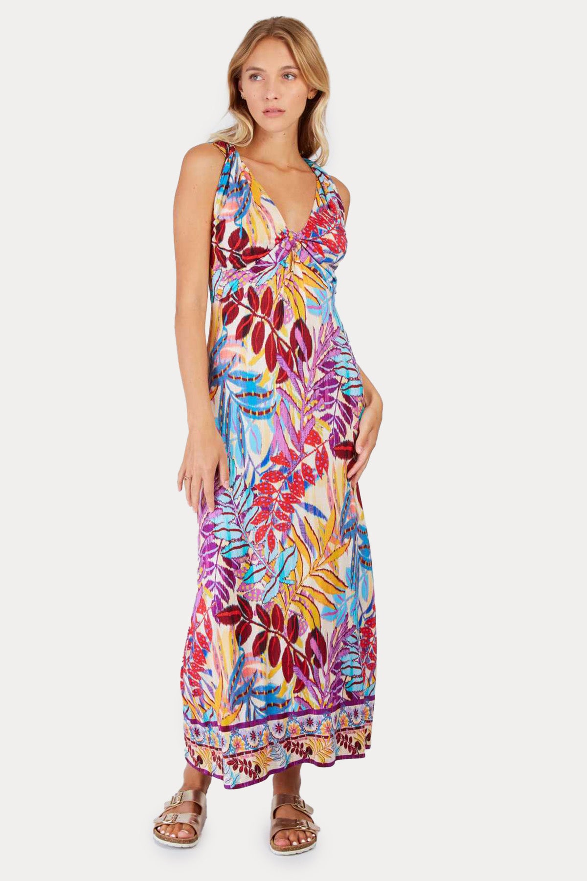 Rene Derhy Perruche Renkli Desenli Maxi Elbise