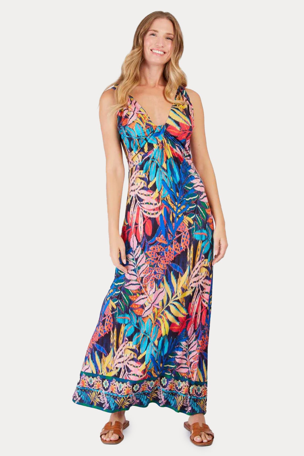 Rene Derhy Perruche Renkli Desenli Maxi Elbise