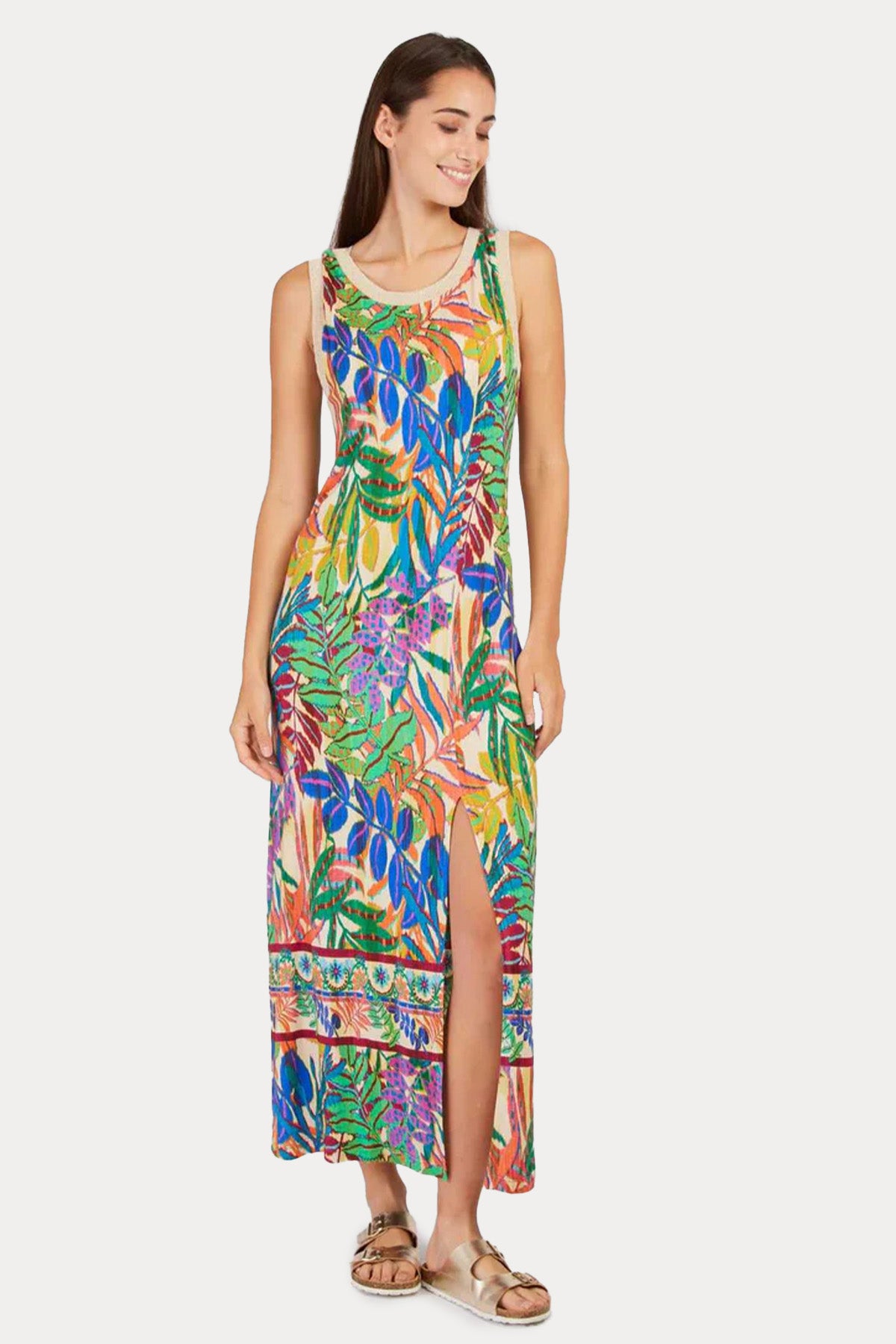 Rene Derhy Pennylane Renkli Desenli Maxi Elbise