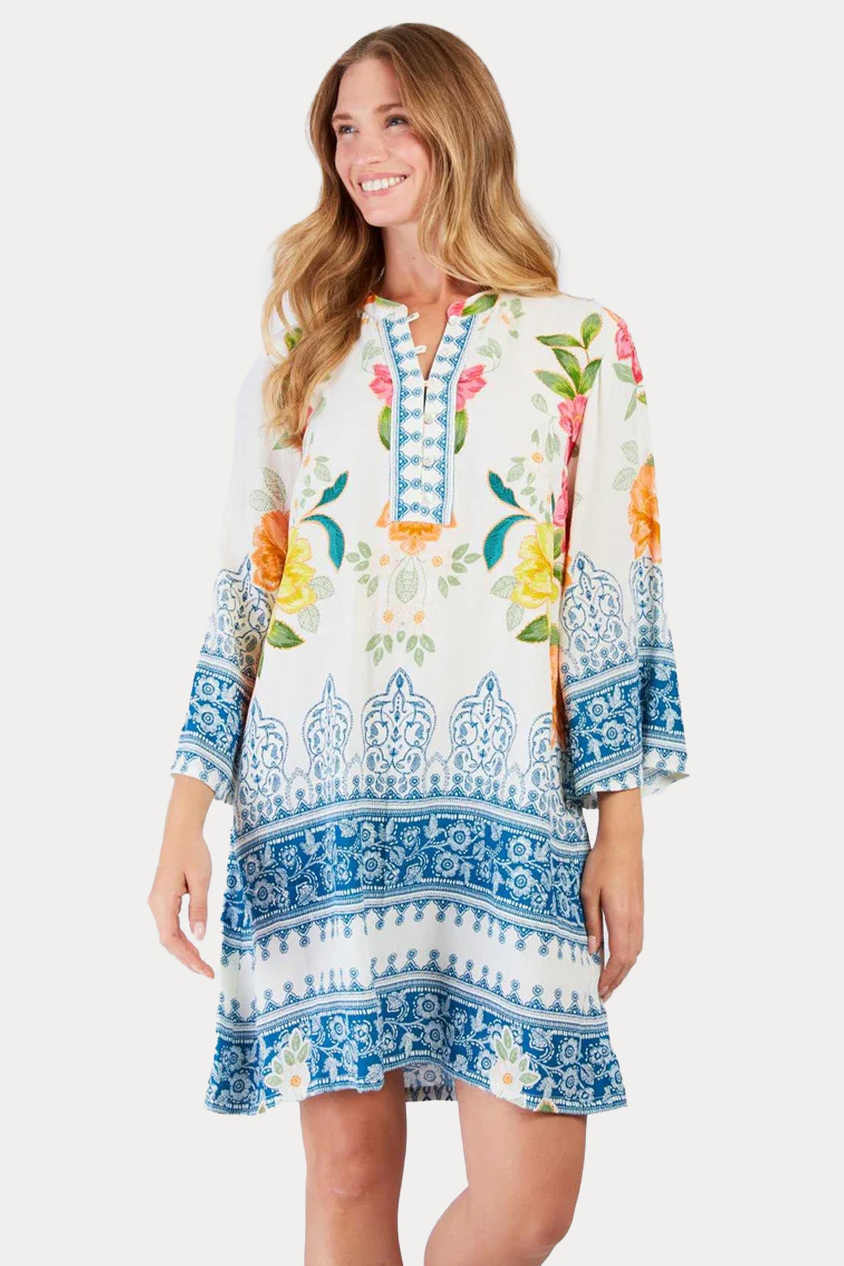 Rene Derhy Persuasion Renkli Desenli Mini Elbise