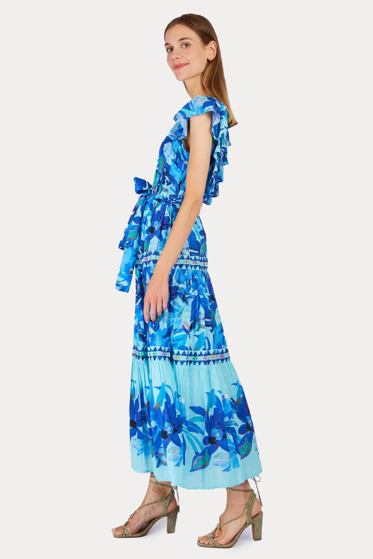 Rene Derhy Philomena Renkli Desenli Maxi Elbise