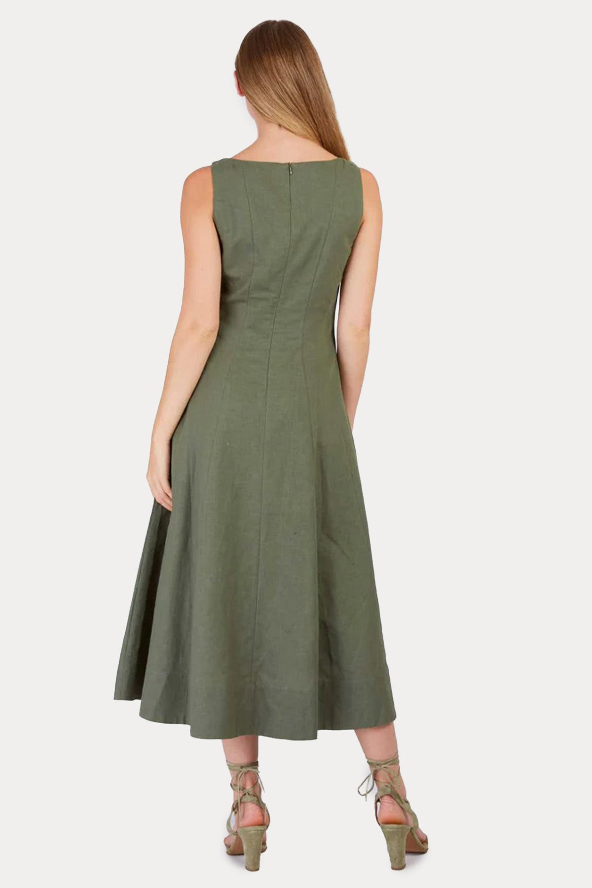 Rene Derhy Cameleon Midi Keten Elbise