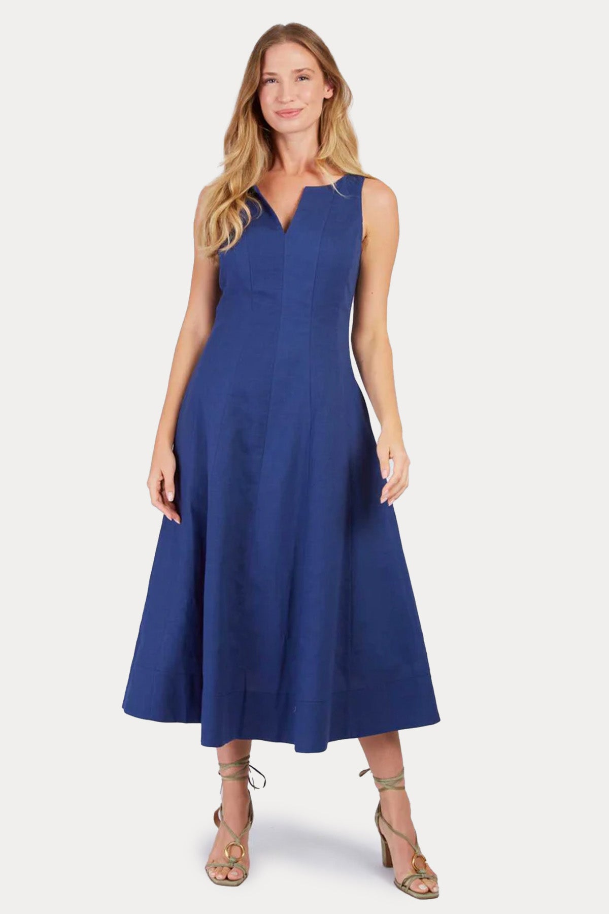 Rene Derhy Cameleon Midi Keten Elbise