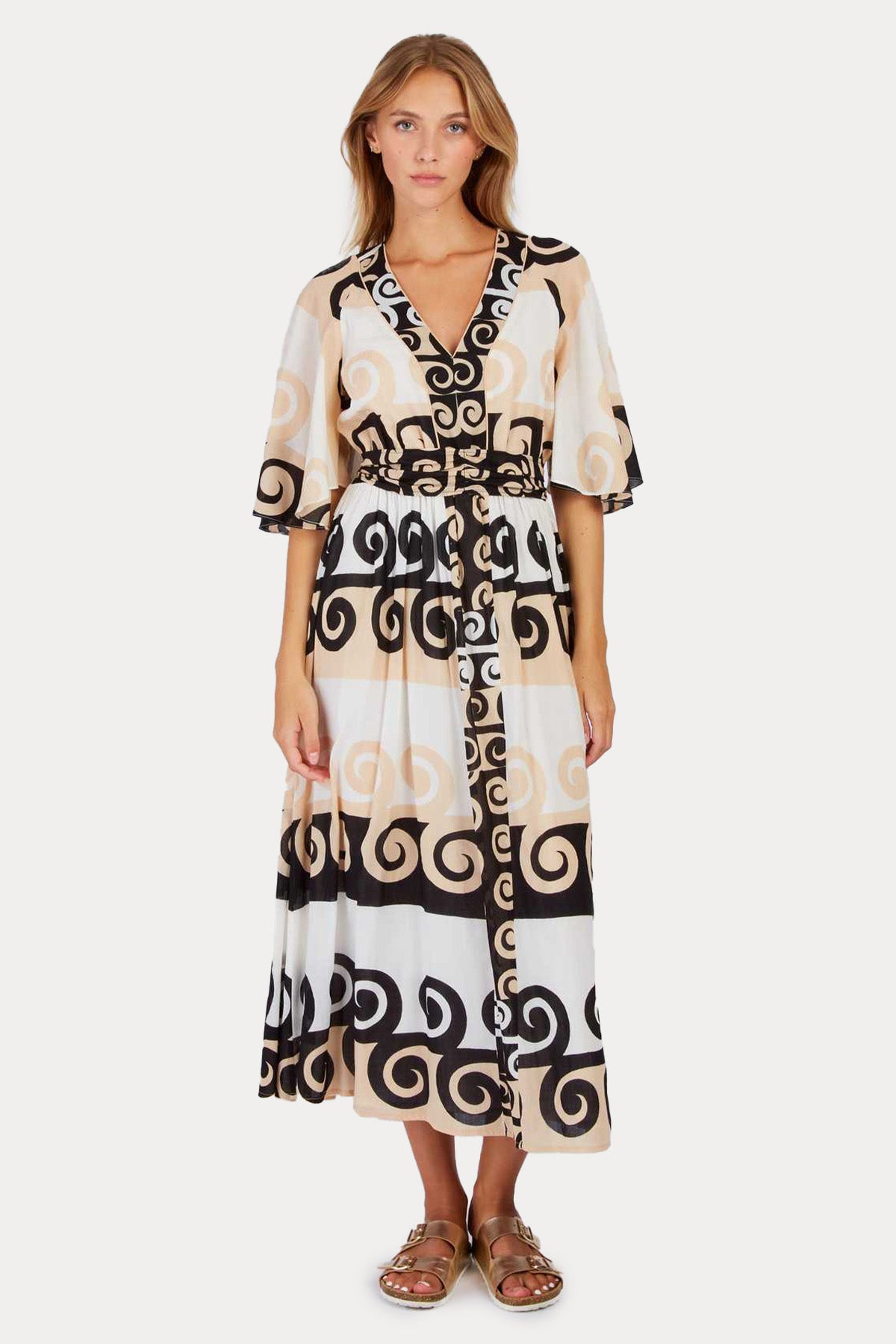 Rene Derhy Perou Kuşaklı Midi Elbise