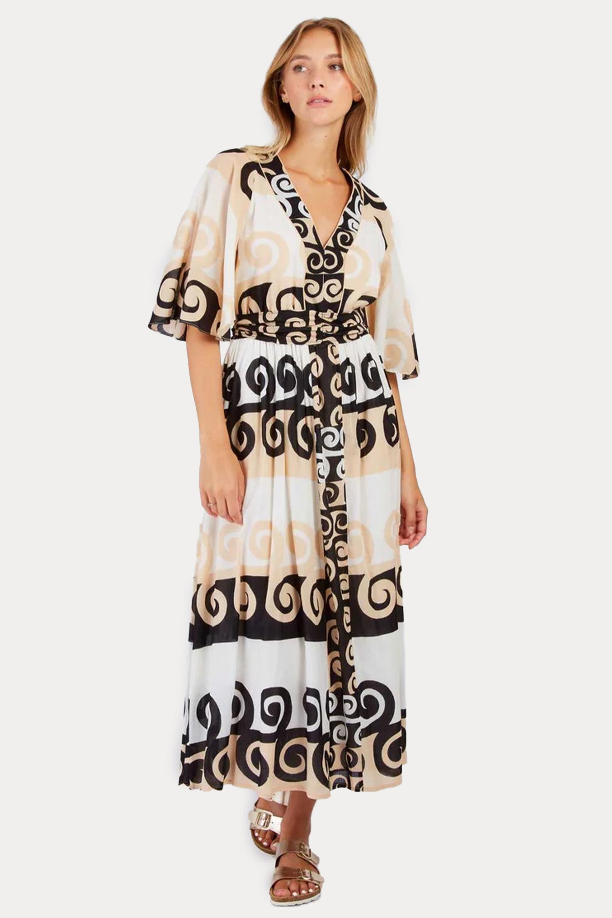 Rene Derhy Perou Kuşaklı Midi Elbise