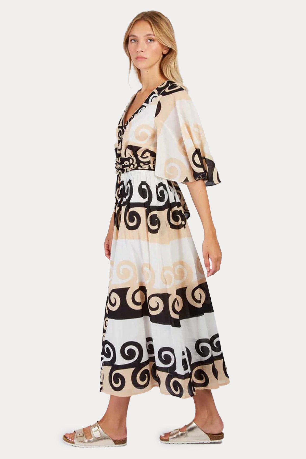 Rene Derhy Perou Kuşaklı Midi Elbise