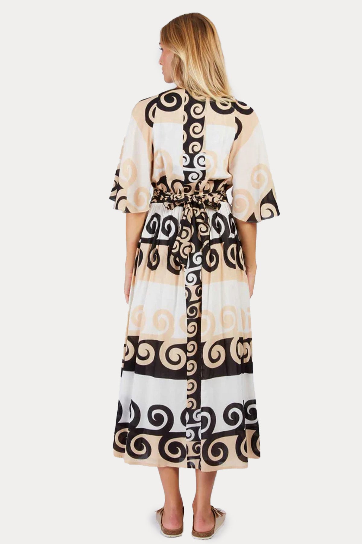 Rene Derhy Perou Kuşaklı Midi Elbise