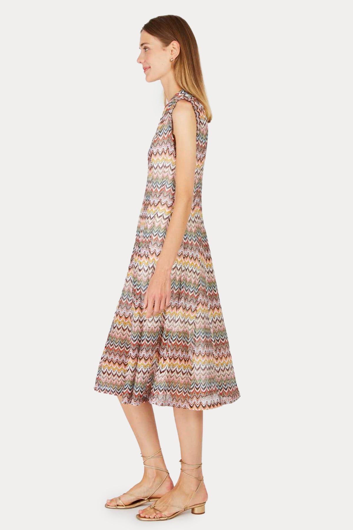 Rene Derhy Polette V Yaka İnce Örgü Midi Elbise