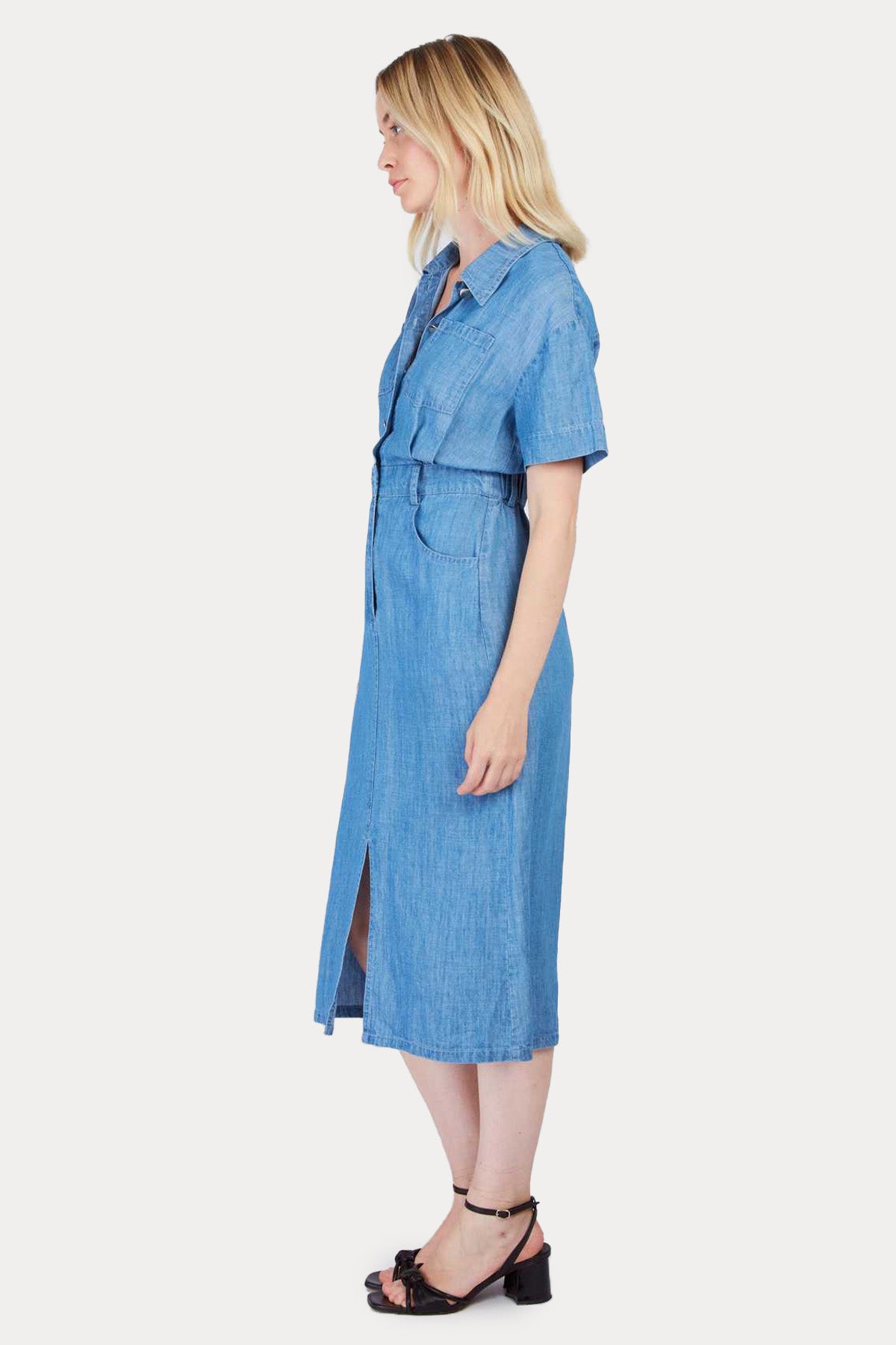 Rene Derhy Carigan Spor Cepli Midi Gömlek Elbise