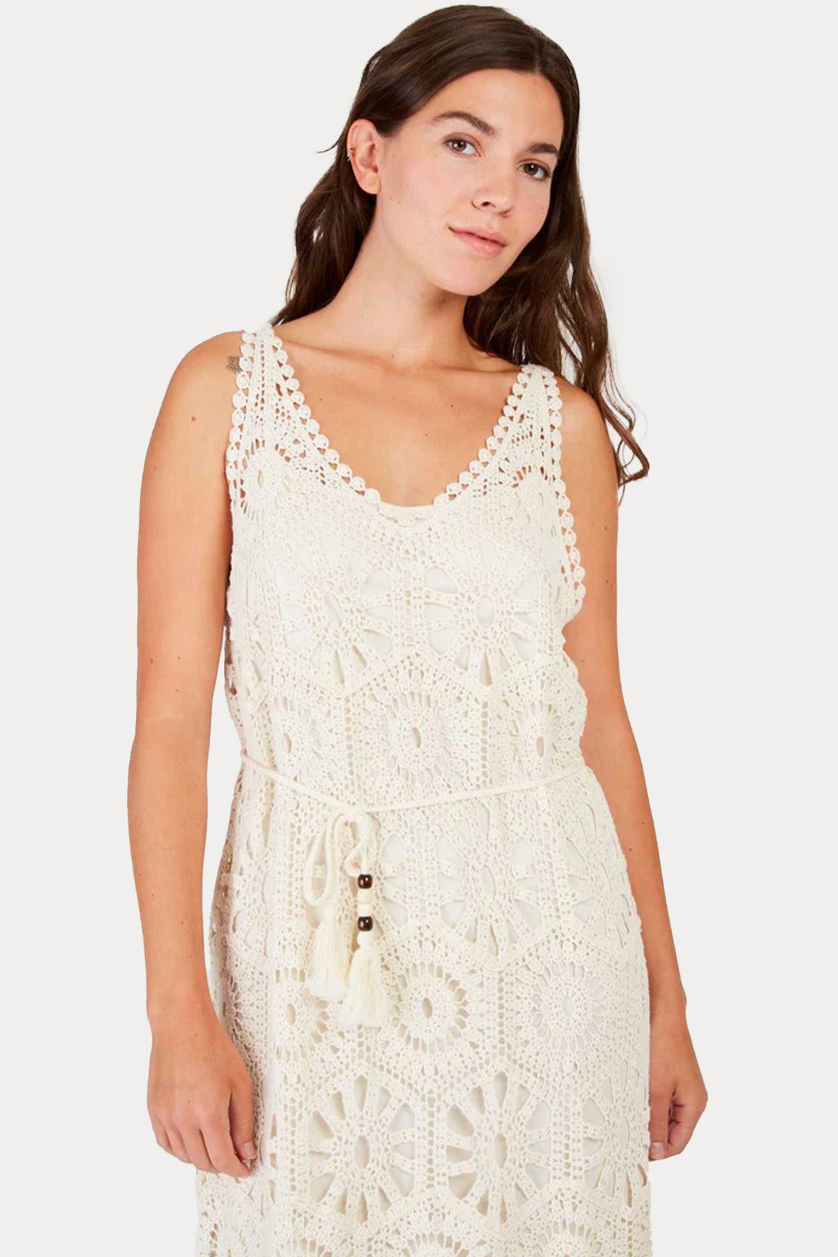 Rene Derhy Xaviere Lazer Kesim Örgü Maxi Elbise