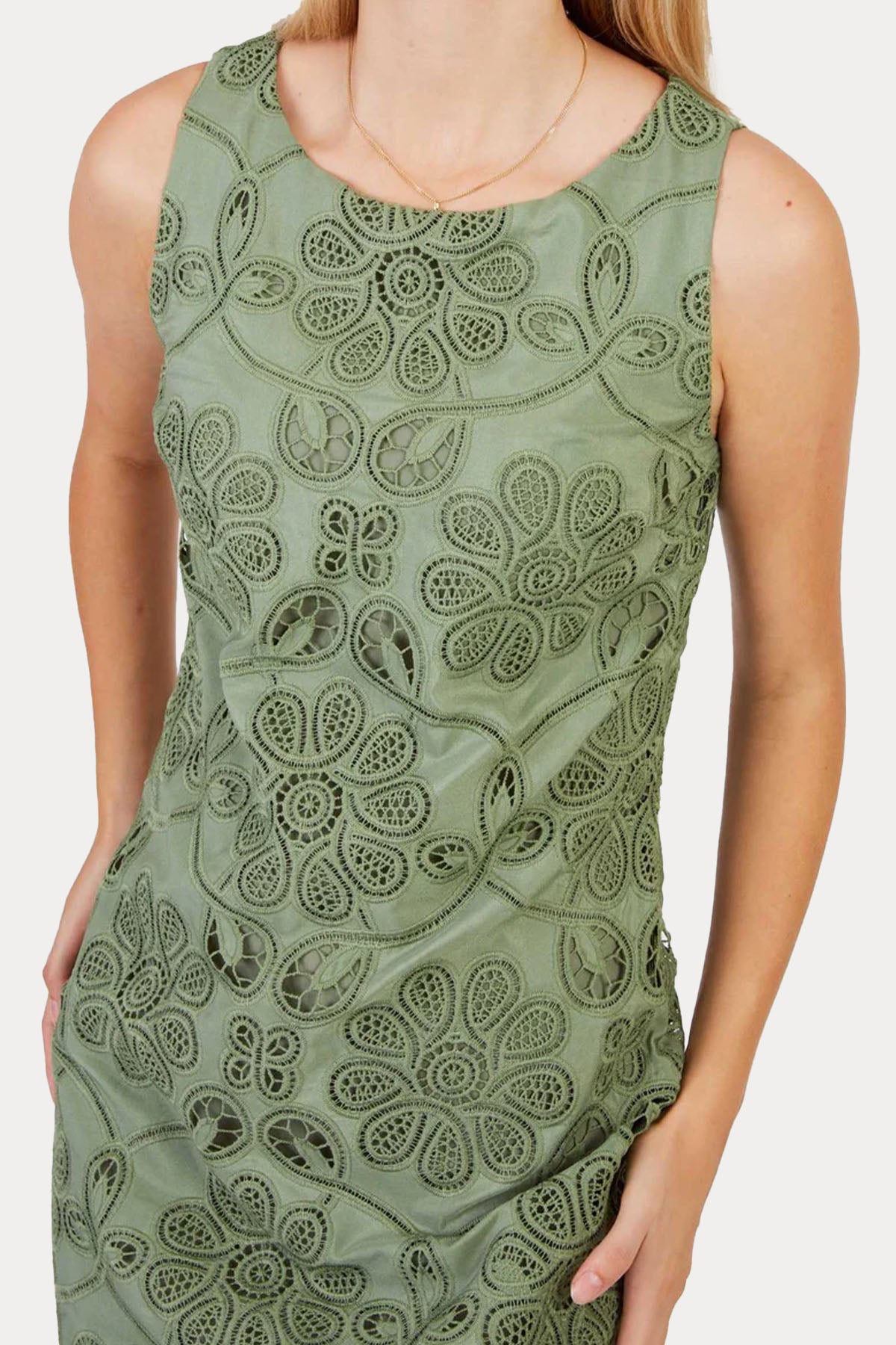 Rene Derhy Catherine Lazer Kesim Dantel Nakışlı Mini Elbise