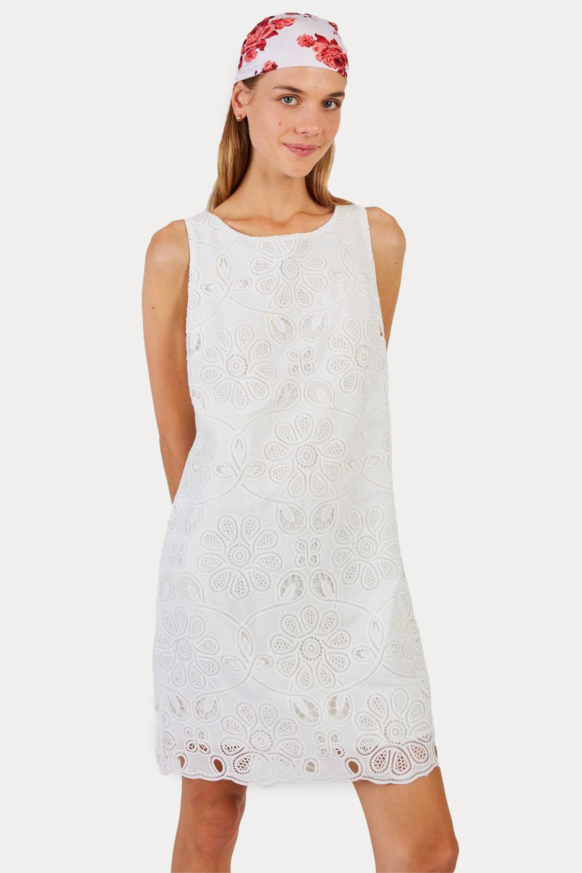 Rene Derhy Catherine Lazer Kesim Dantel Nakışlı Mini Elbise