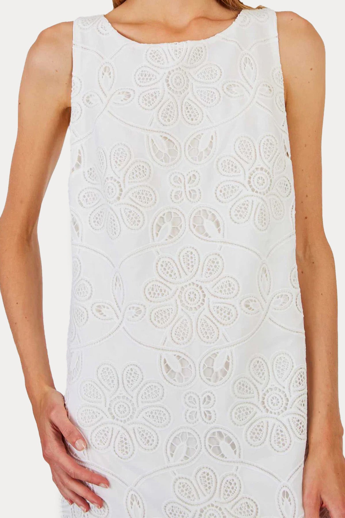 Rene Derhy Catherine Lazer Kesim Dantel Nakışlı Mini Elbise