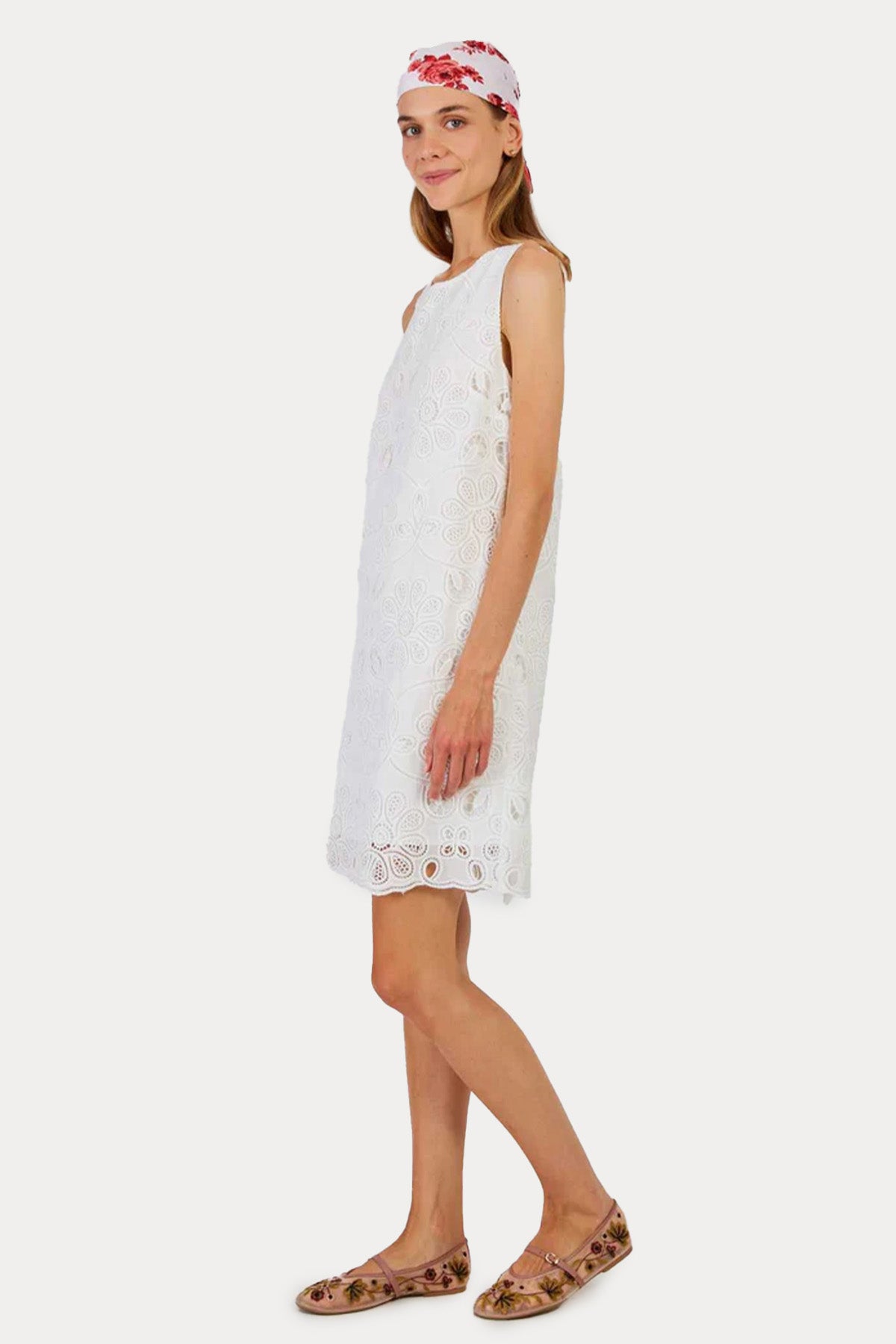 Rene Derhy Catherine Lazer Kesim Dantel Nakışlı Mini Elbise