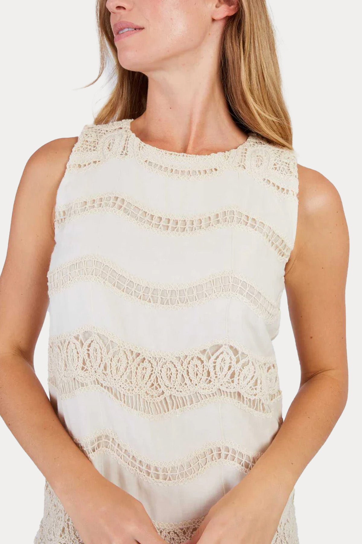 Rene Derhy Carla Straight Fit Dantel Nakışlı Mini Elbise