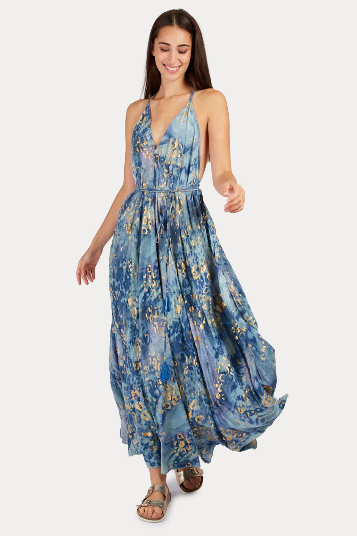 Rene Derhy Petropolis İp Kemerli Maxi Elbise