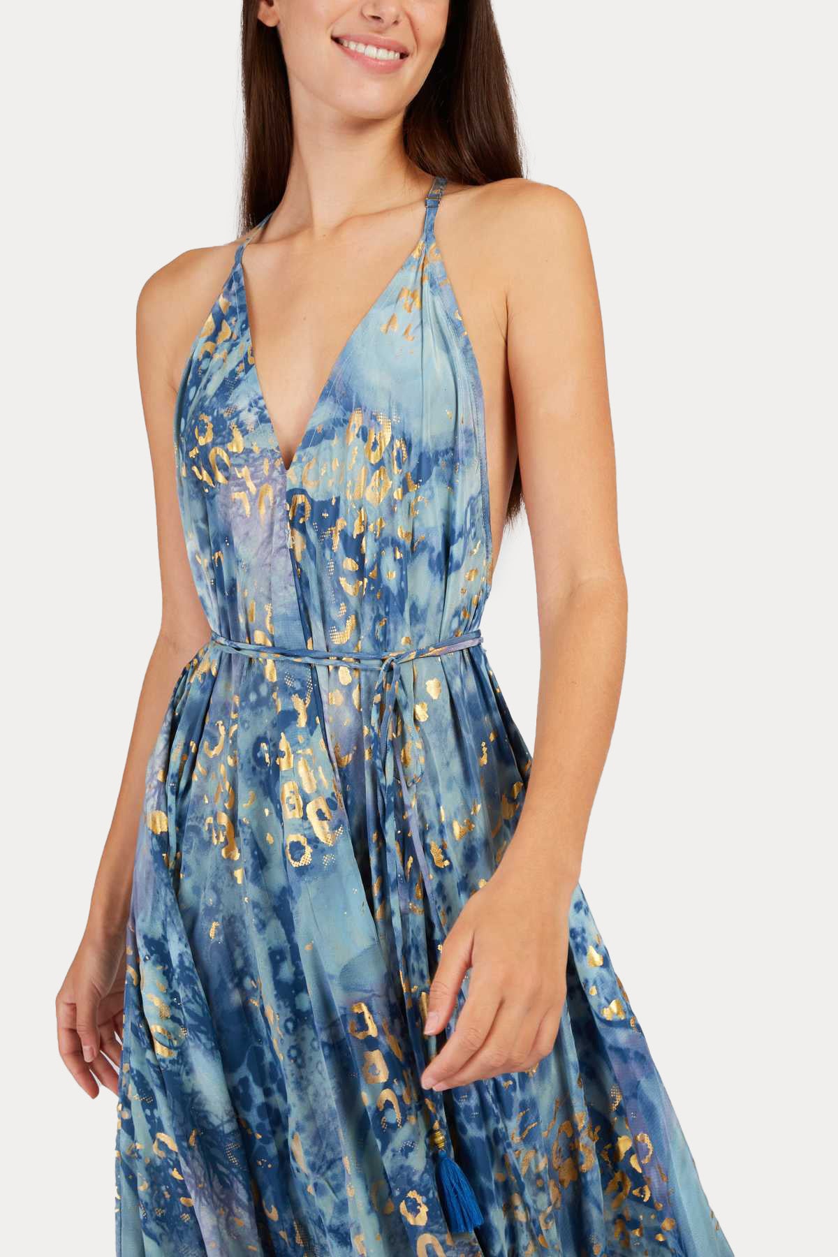 Rene Derhy Petropolis İp Kemerli Maxi Elbise