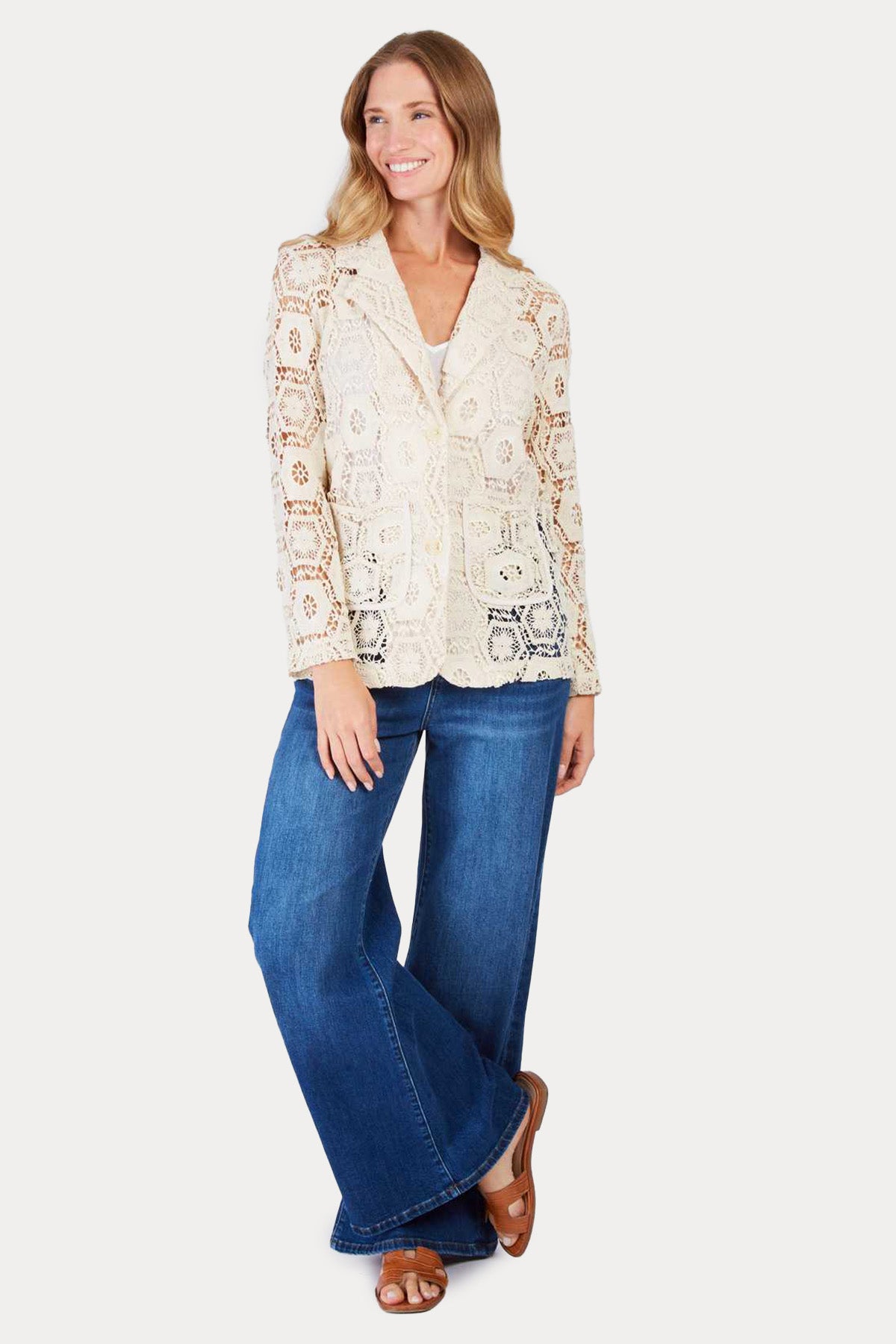 Rene Derhy Jonas Classic Tailored Lazer Kesim Dantel Nakış Blazer Ceket