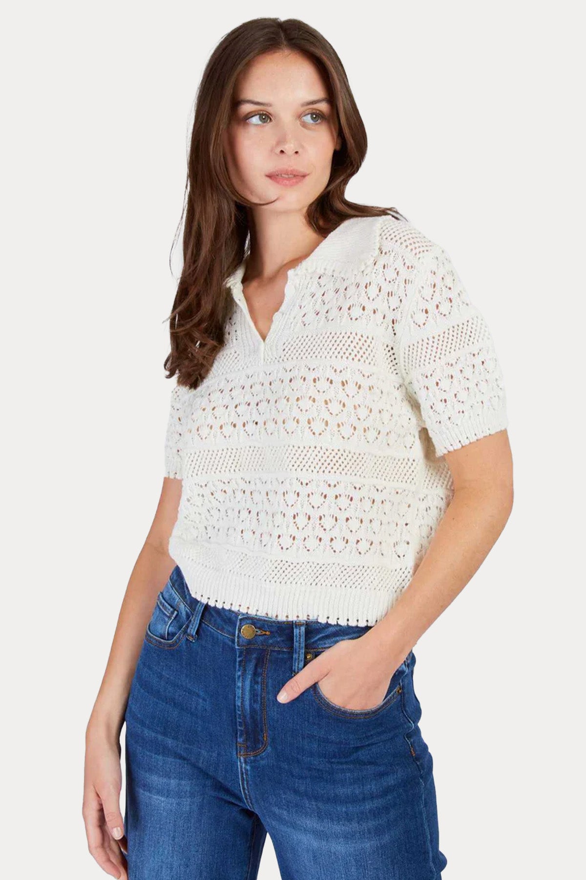 Rene Derhy Elisabeth Straight Fit Crop Örgü Triko