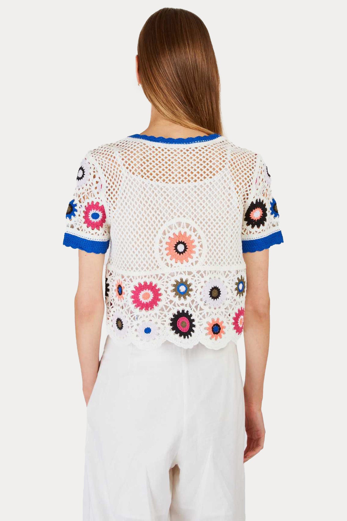 Rene Derhy Eden Renkli Nakış Desenli Örgü Triko