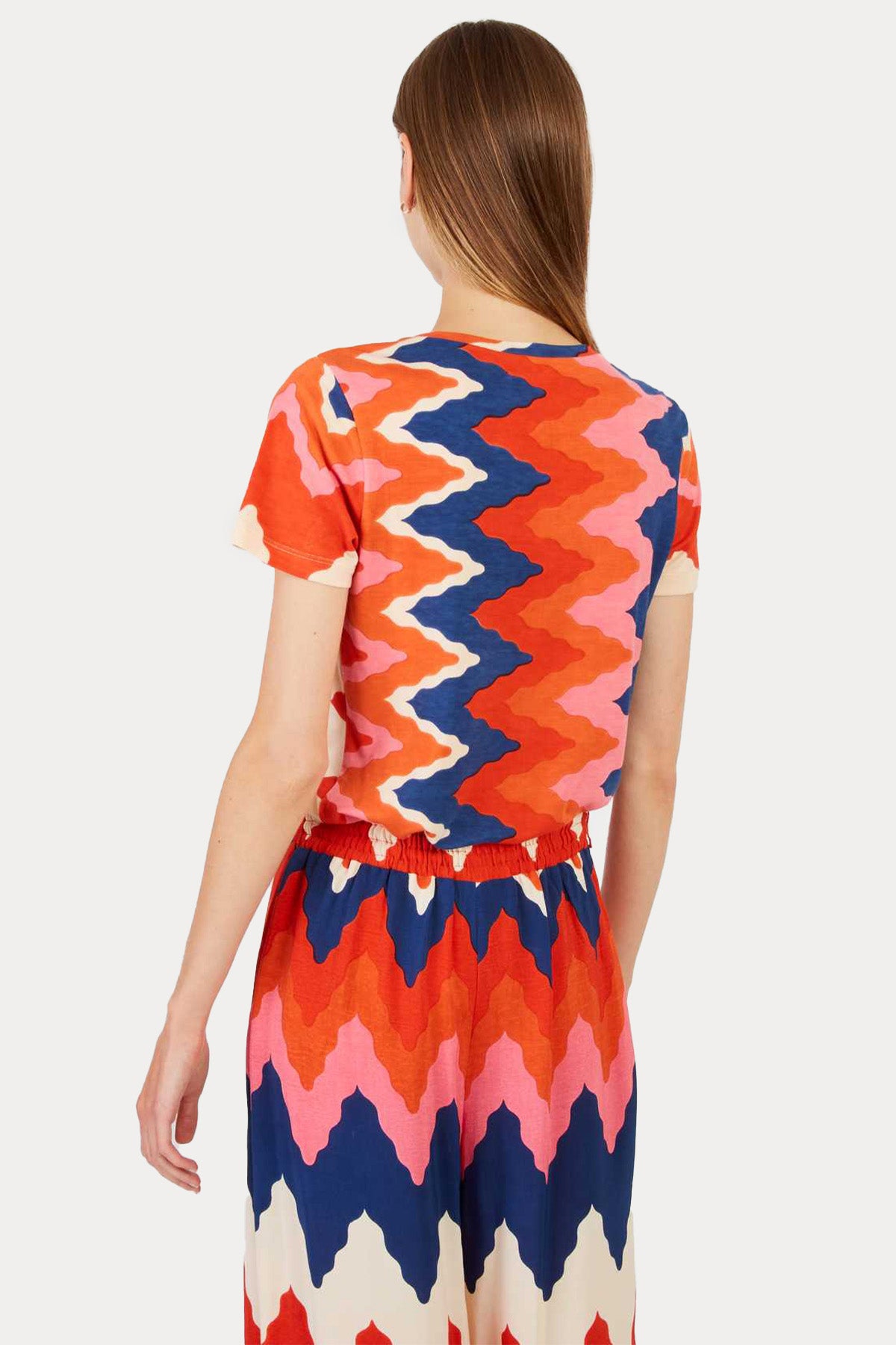 Rene Derhy Zorba Classic Fit Zikzak Renkli T-shirt