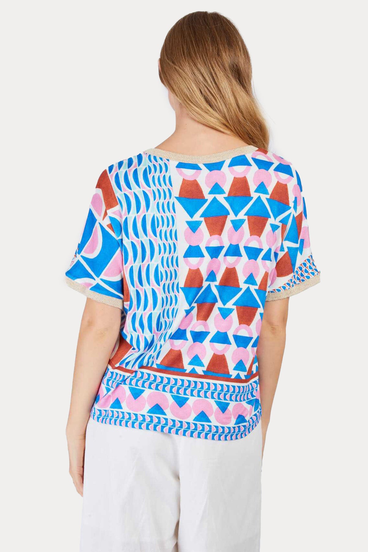 Rene Derhy Zamora Loose Fit Geometrik Desenli T-shirt