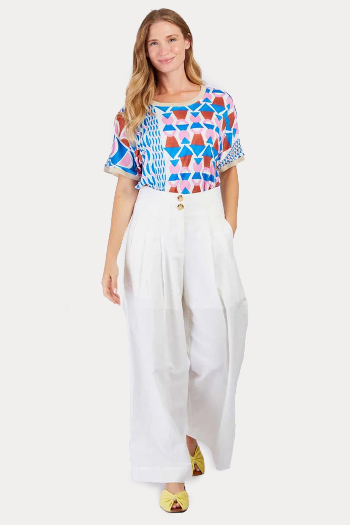 Rene Derhy Zamora Loose Fit Geometrik Desenli T-shirt