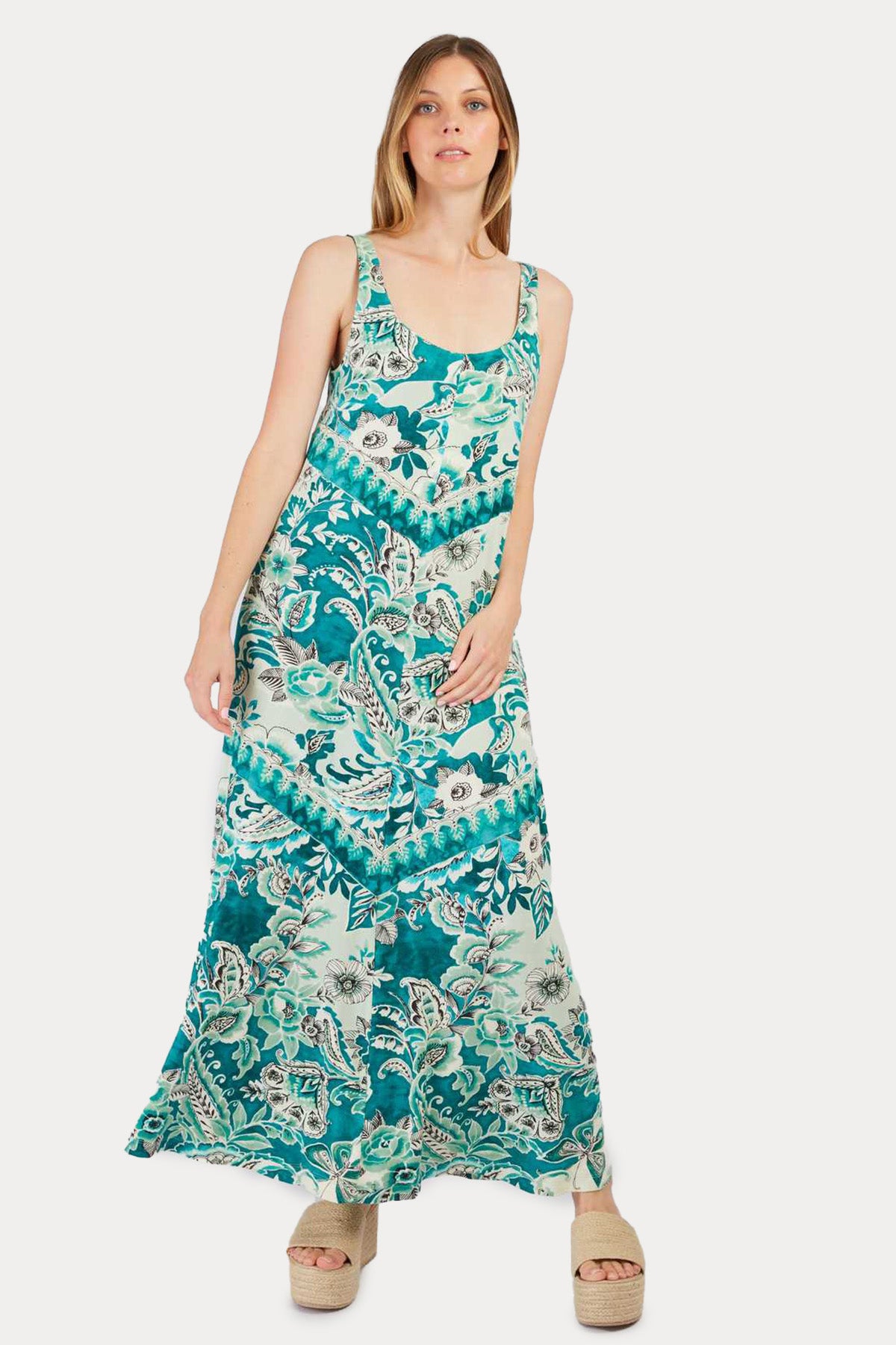 Rene Derhy Promesse Renkli Desenli Maxi Elbise