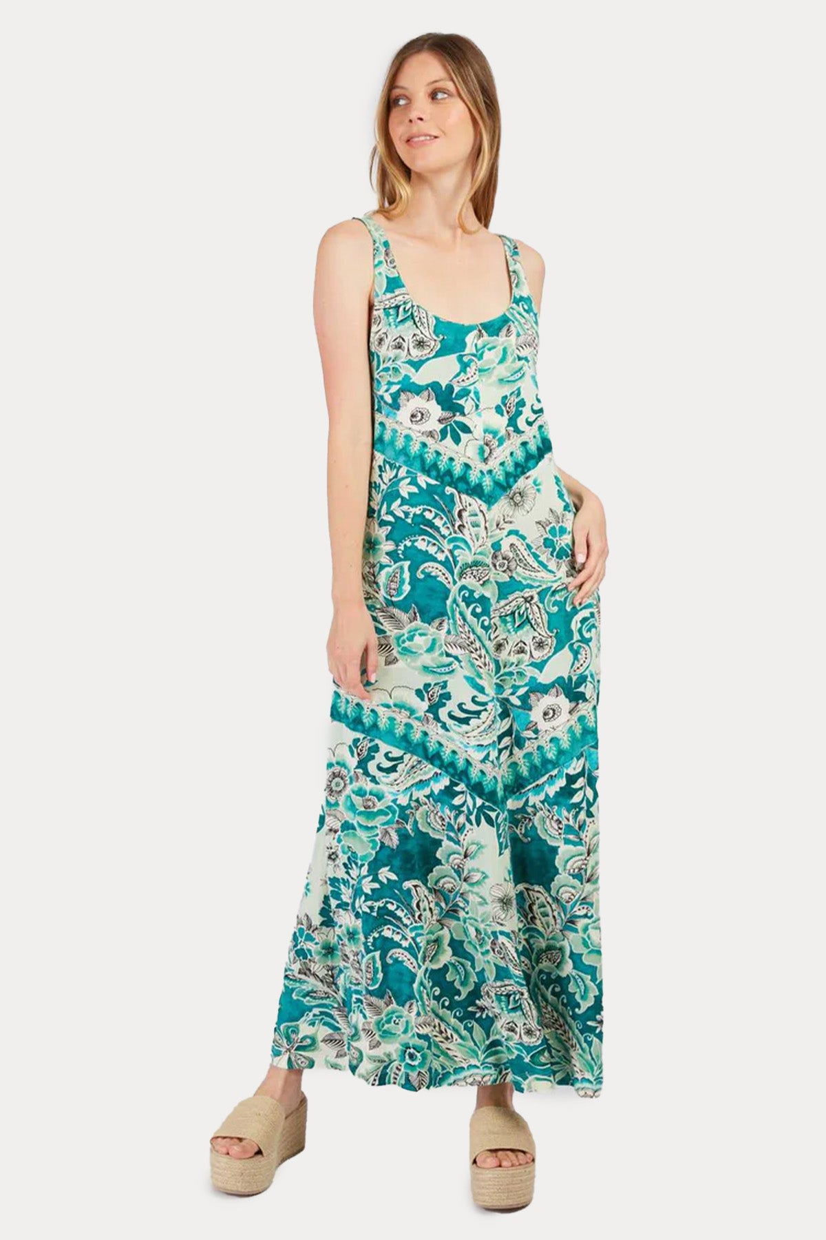 Rene Derhy Promesse Renkli Desenli Maxi Elbise