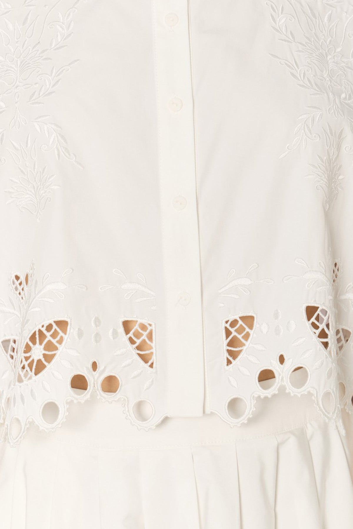 Berenice Chizzy Relaxed Fit Dantel Nakışlı Crop Gömlek