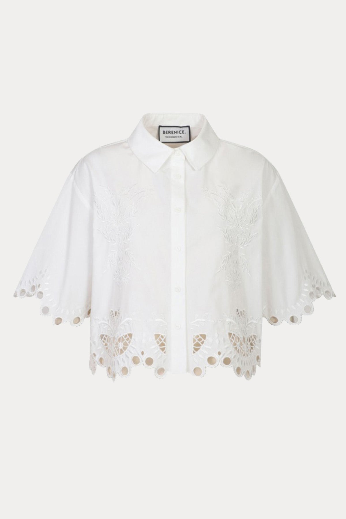 Berenice Chizzy Relaxed Fit Dantel Nakışlı Crop Gömlek