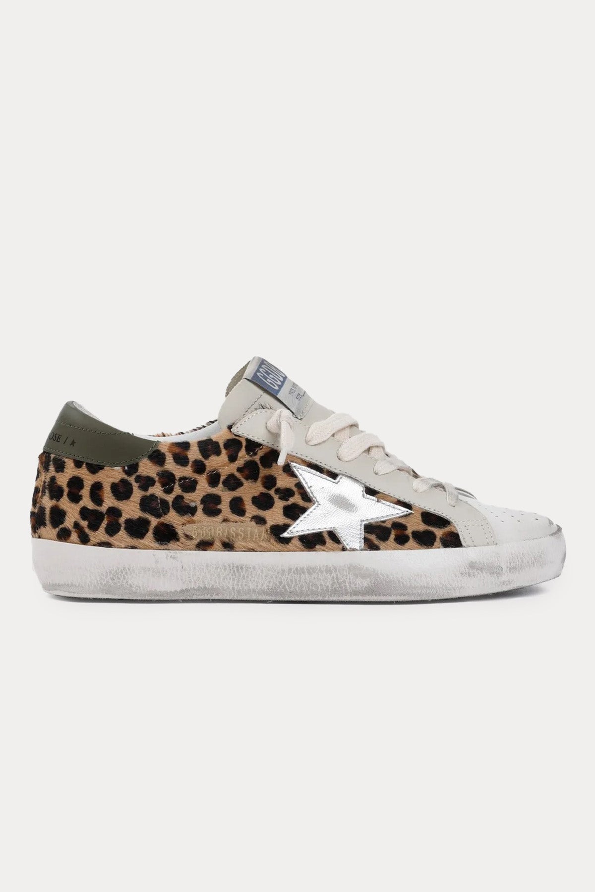 Golden Goose Super-Star Leopar Desenli Deri Sneaker Ayakkabı