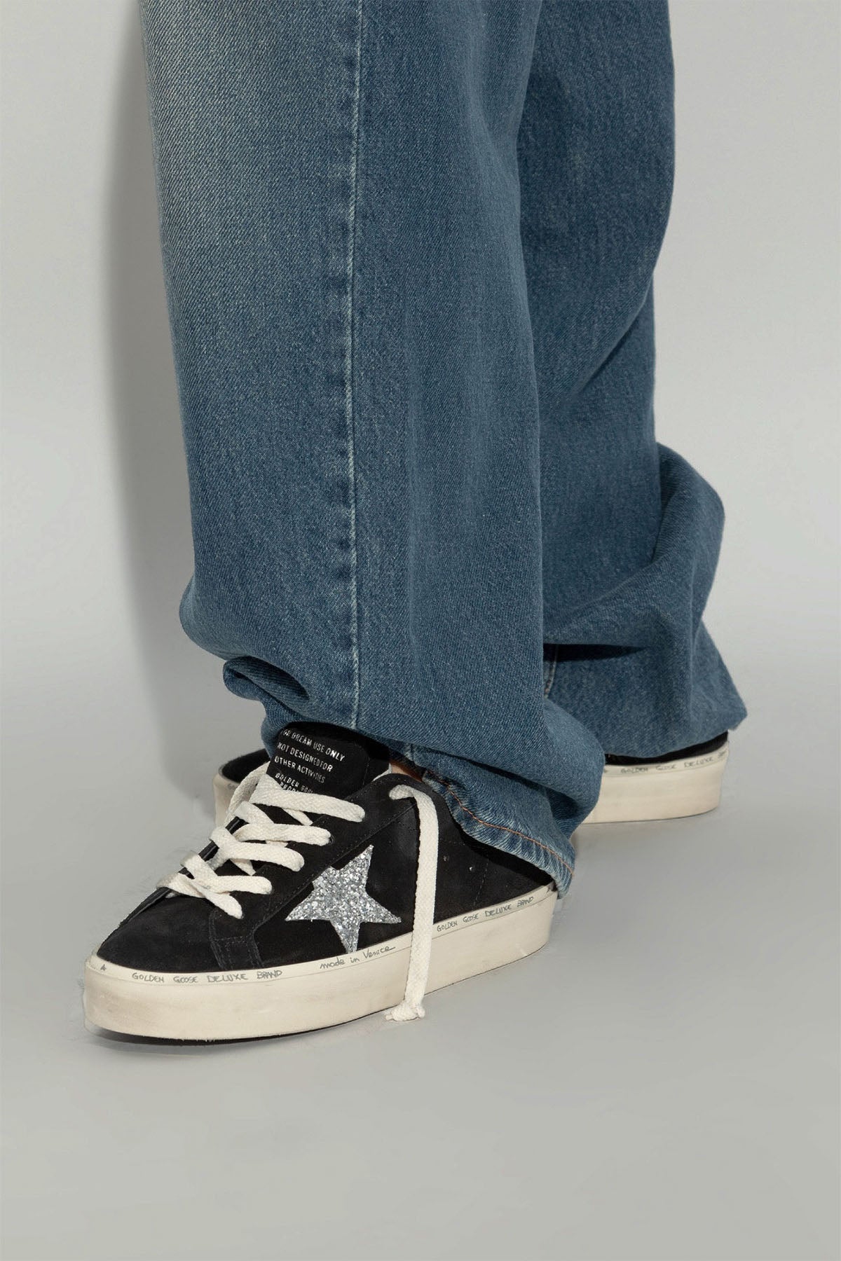 Golden Goose Hi-Star Payetli Süet Sneaker Ayakkabı