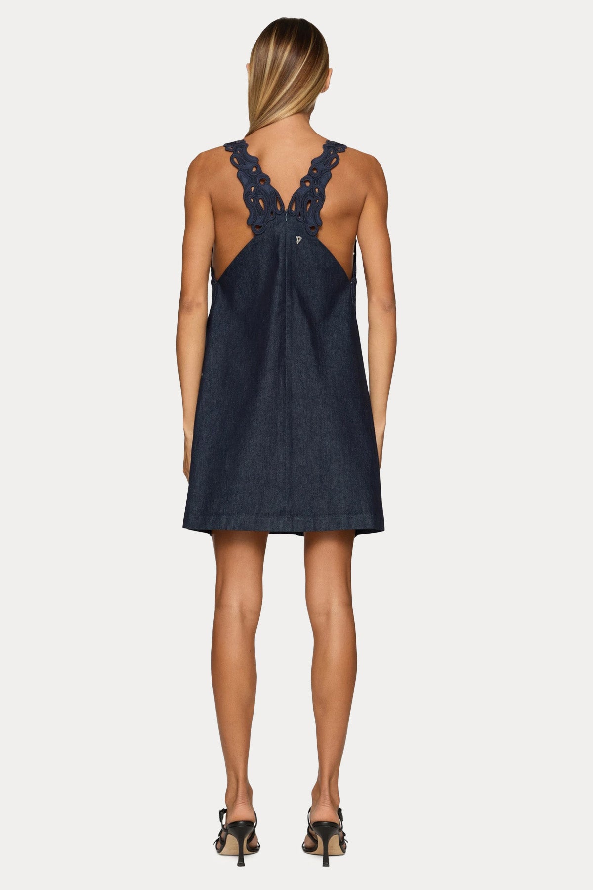 Dondup Lazer Kesim Nakışlı Mini Elbise