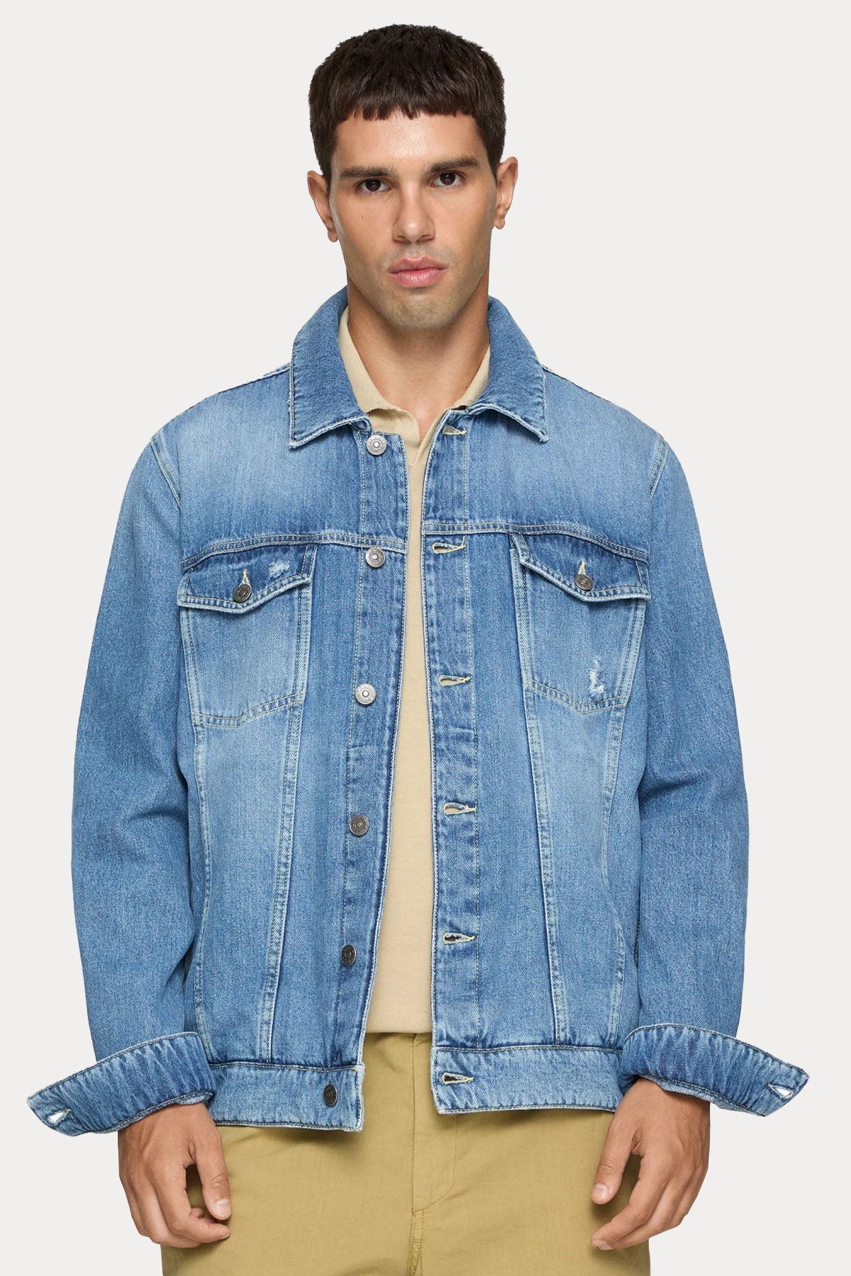 Dondup Slim Fit Yıkamalı Denim Ceket