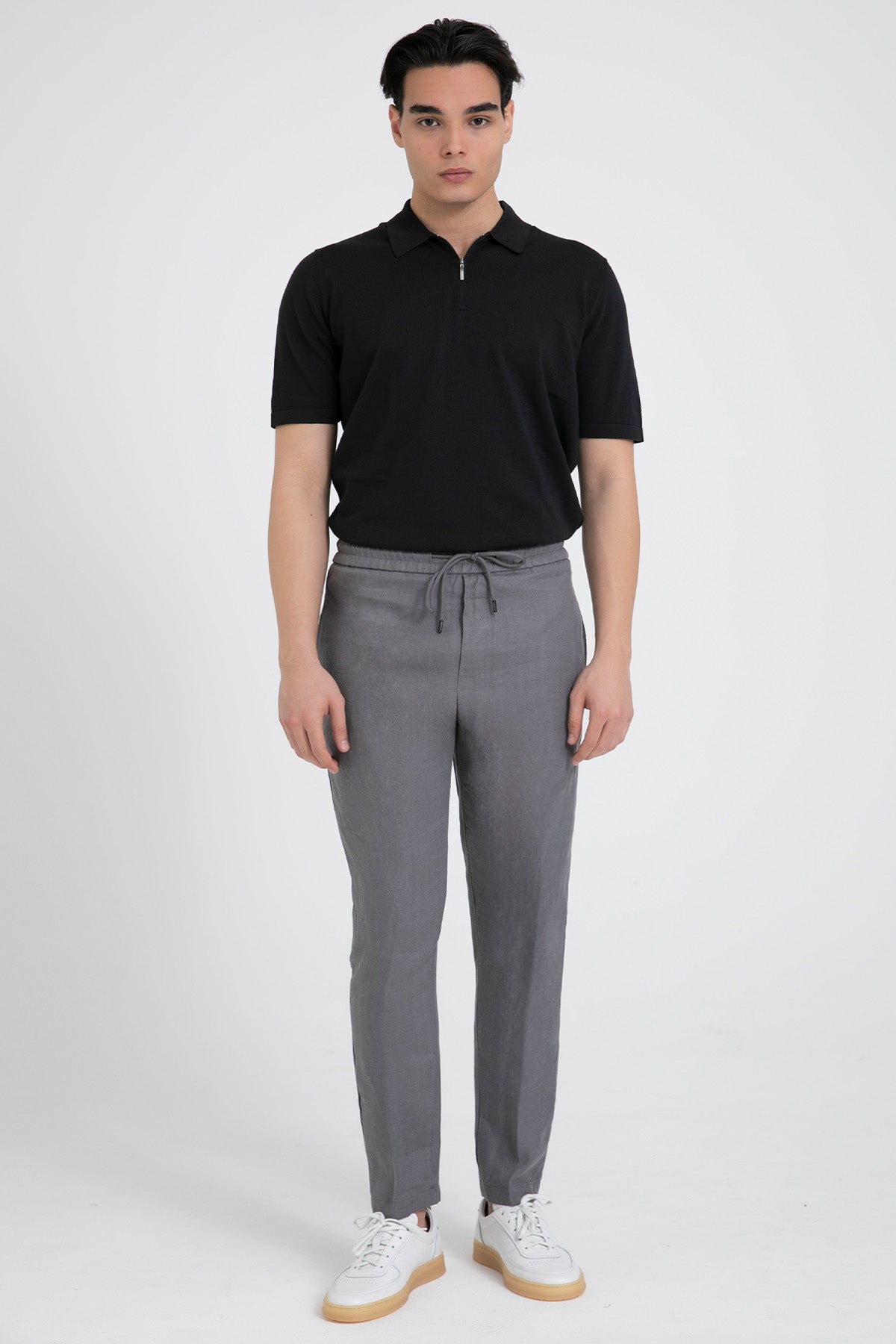 Dondup Regular Fit Beli Lastikli Keten Jogger Pantolon