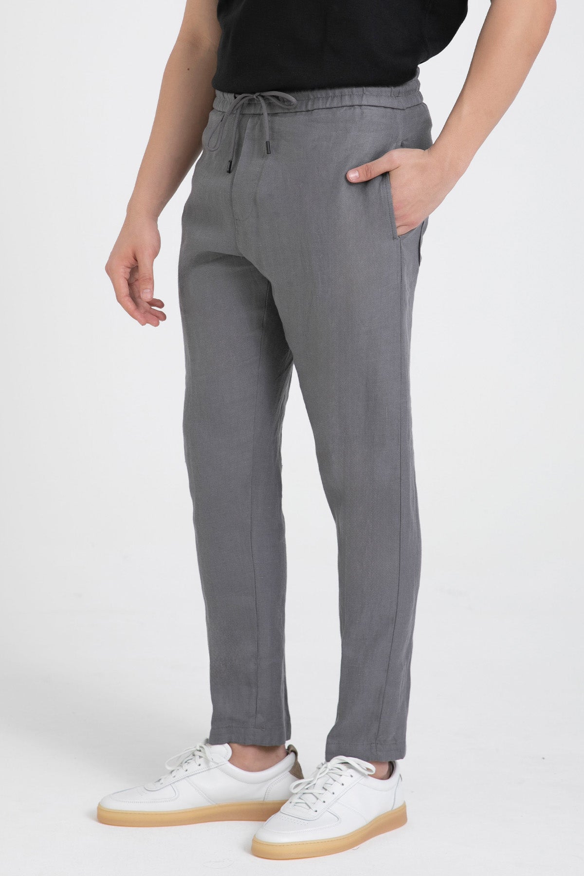 Dondup Regular Fit Beli Lastikli Keten Jogger Pantolon