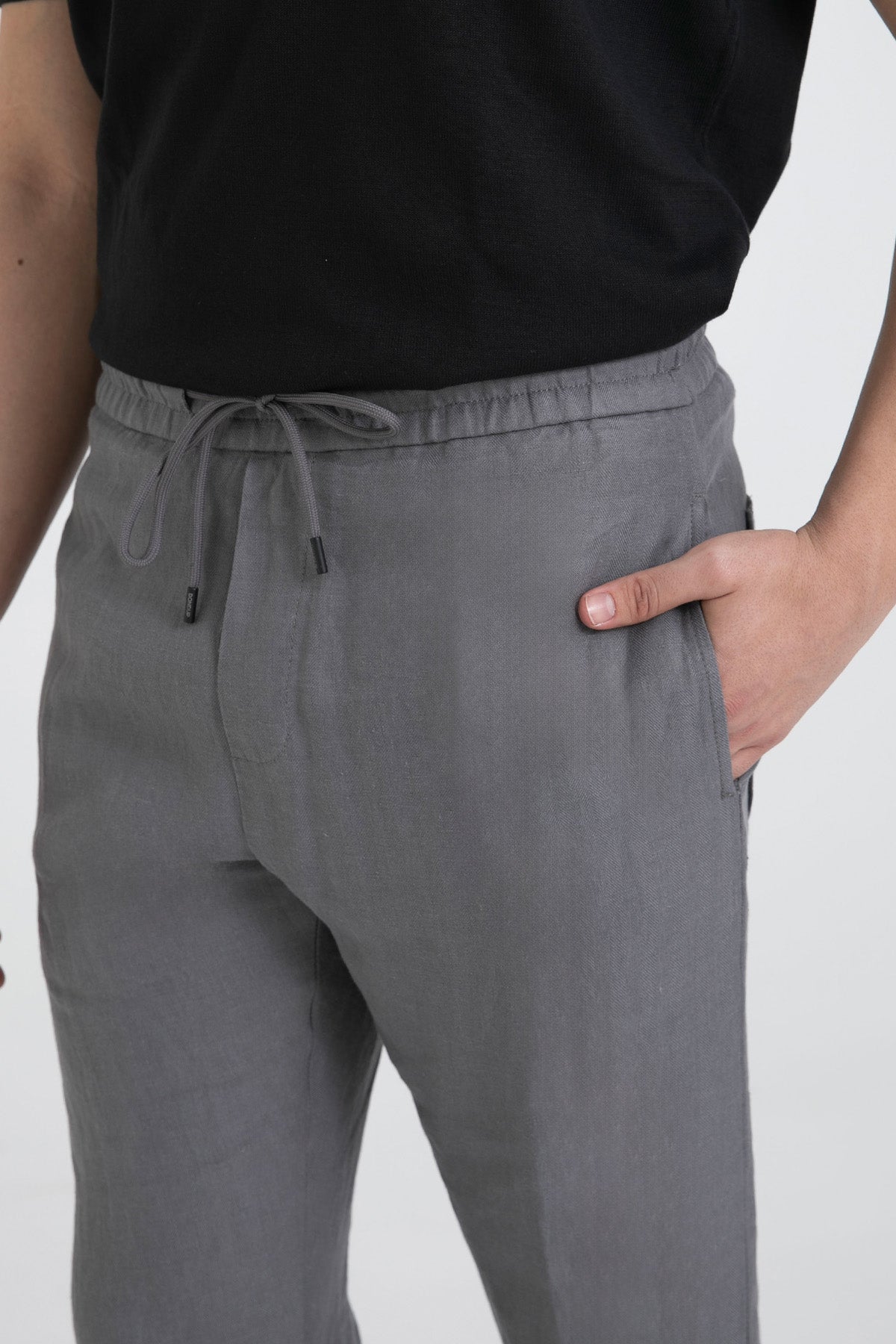 Dondup Regular Fit Beli Lastikli Keten Jogger Pantolon