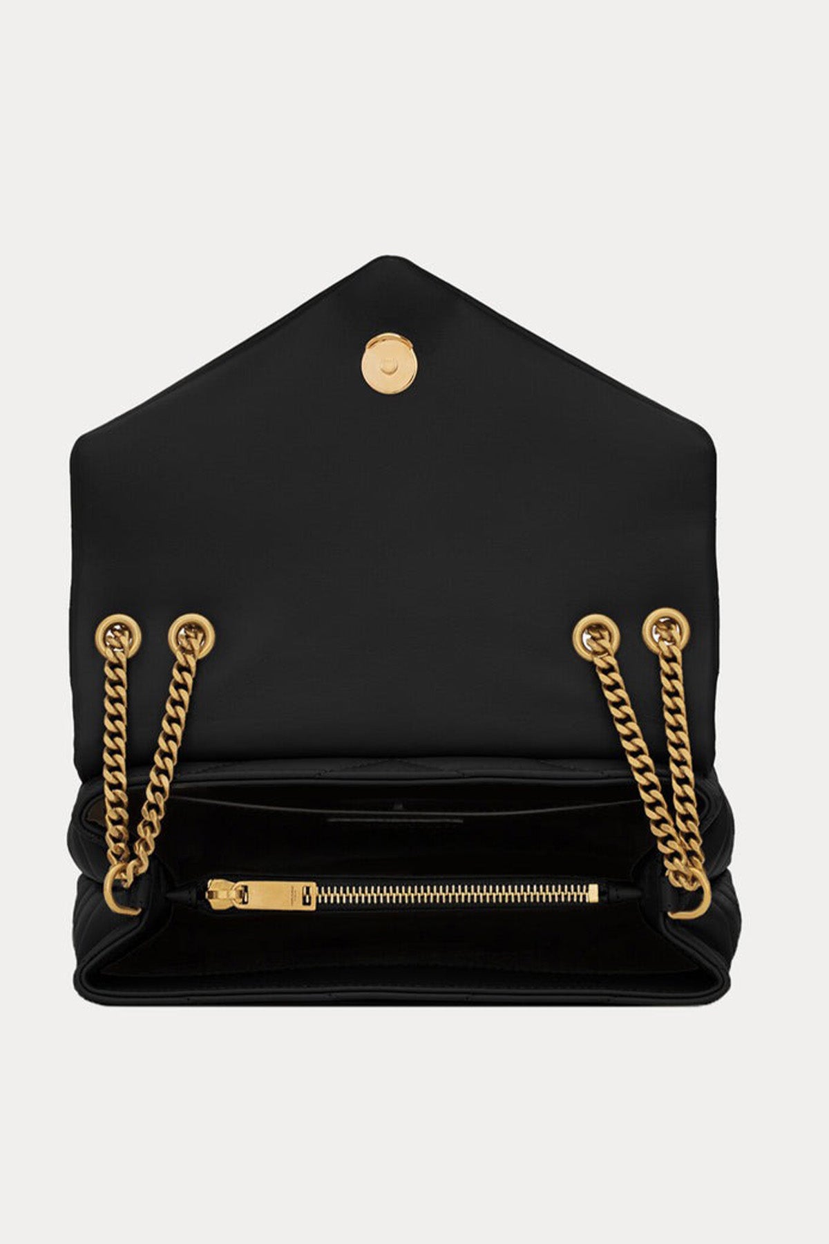 Saint Laurent Logolu Medium Deri Omuz Çantası