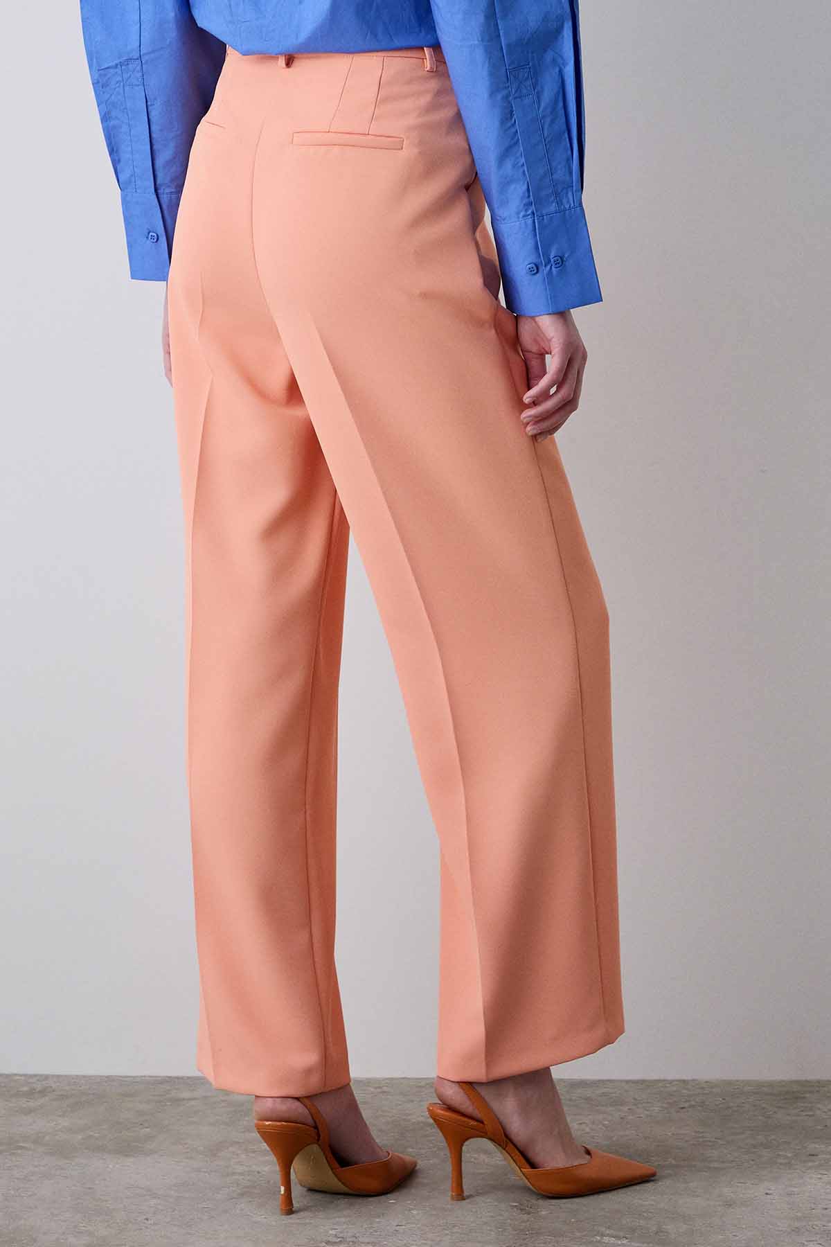 Bsb Regular Fit Yüksek Belli Tek Pile Yandan Cepli Pantolon