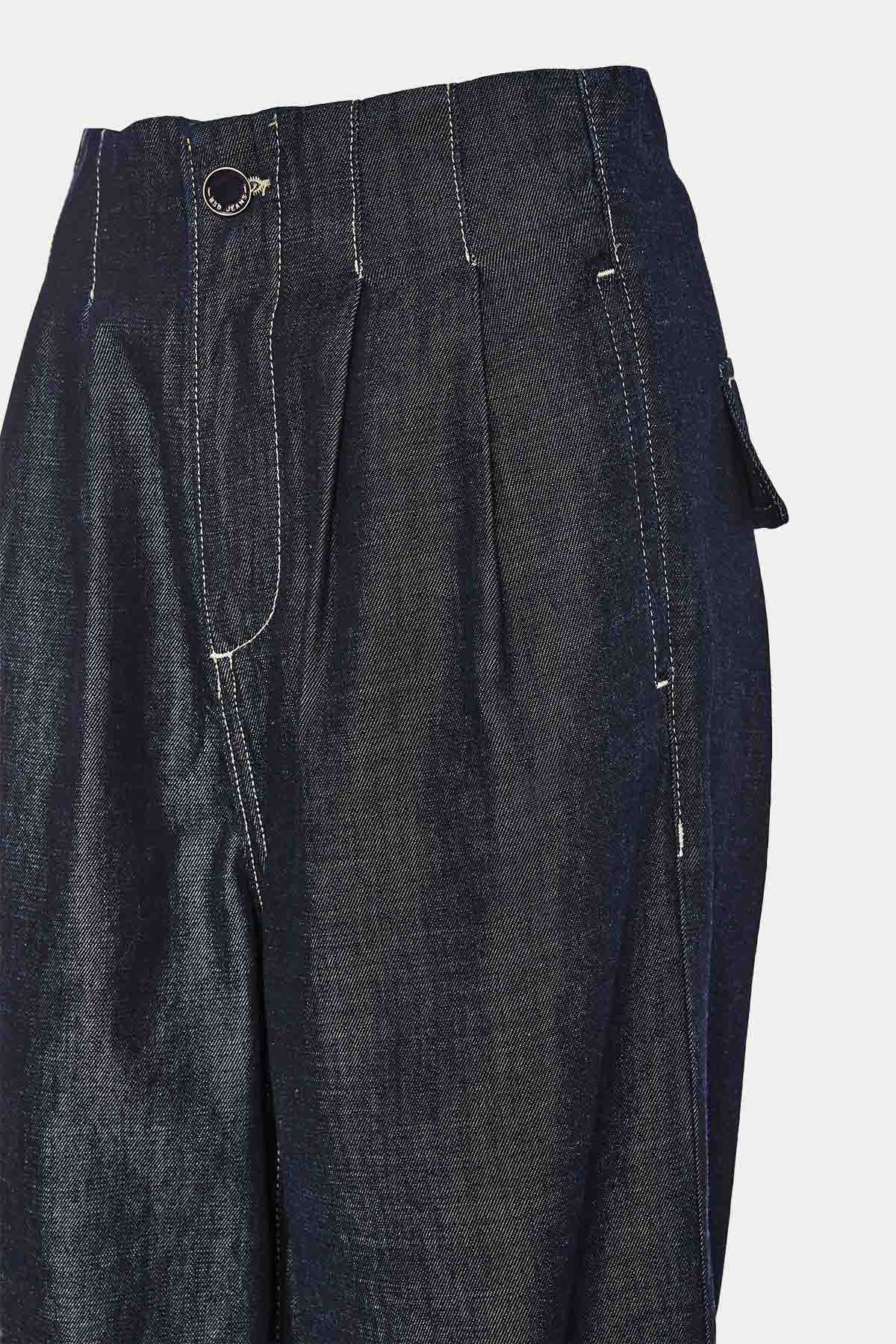 Bsb Relaxed Fit Çift Pileli Yandan Cepli Denim Pantolon-Pantolon-Libas