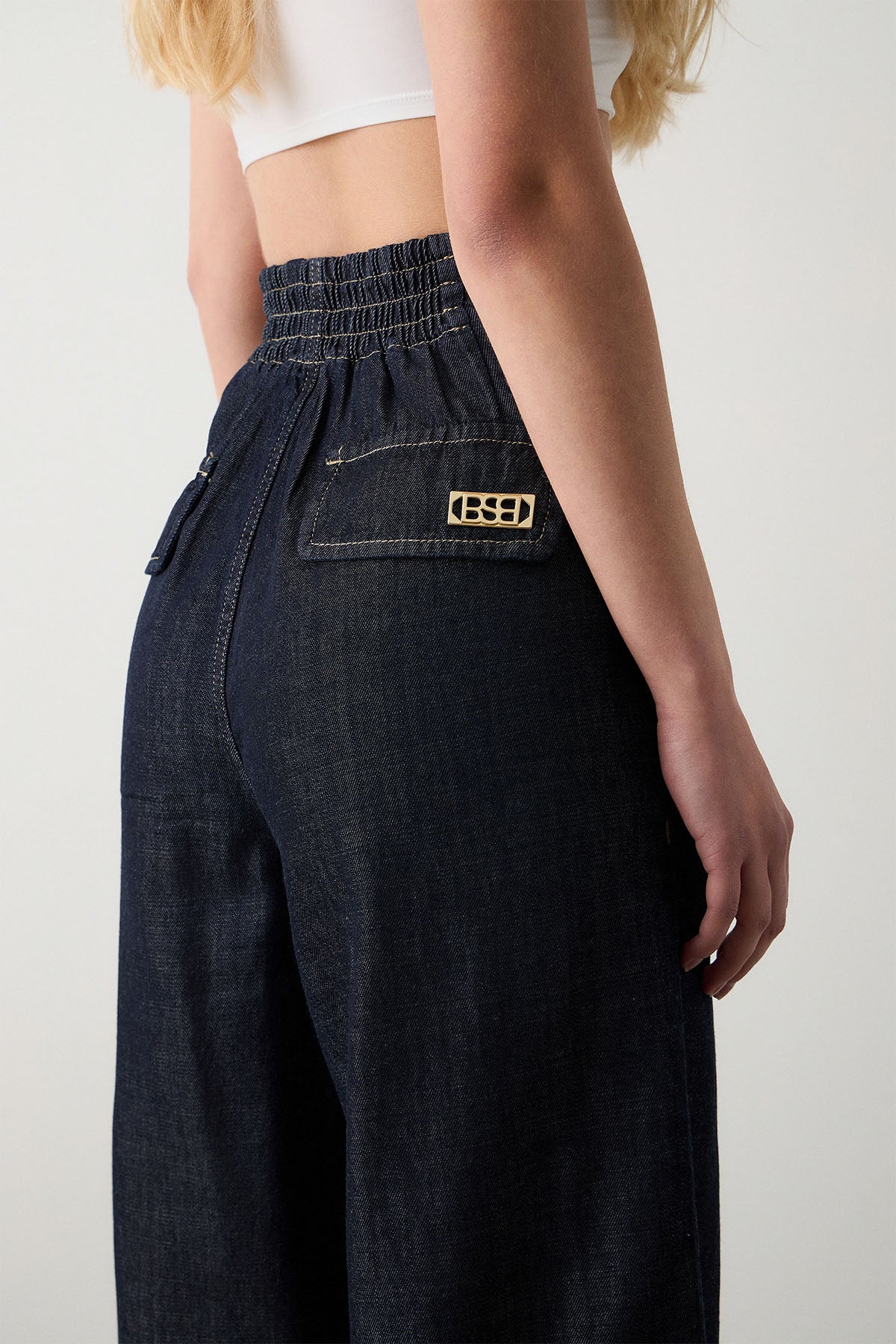 Bsb Relaxed Fit Çift Pileli Yandan Cepli Denim Pantolon-Pantolon-Libas