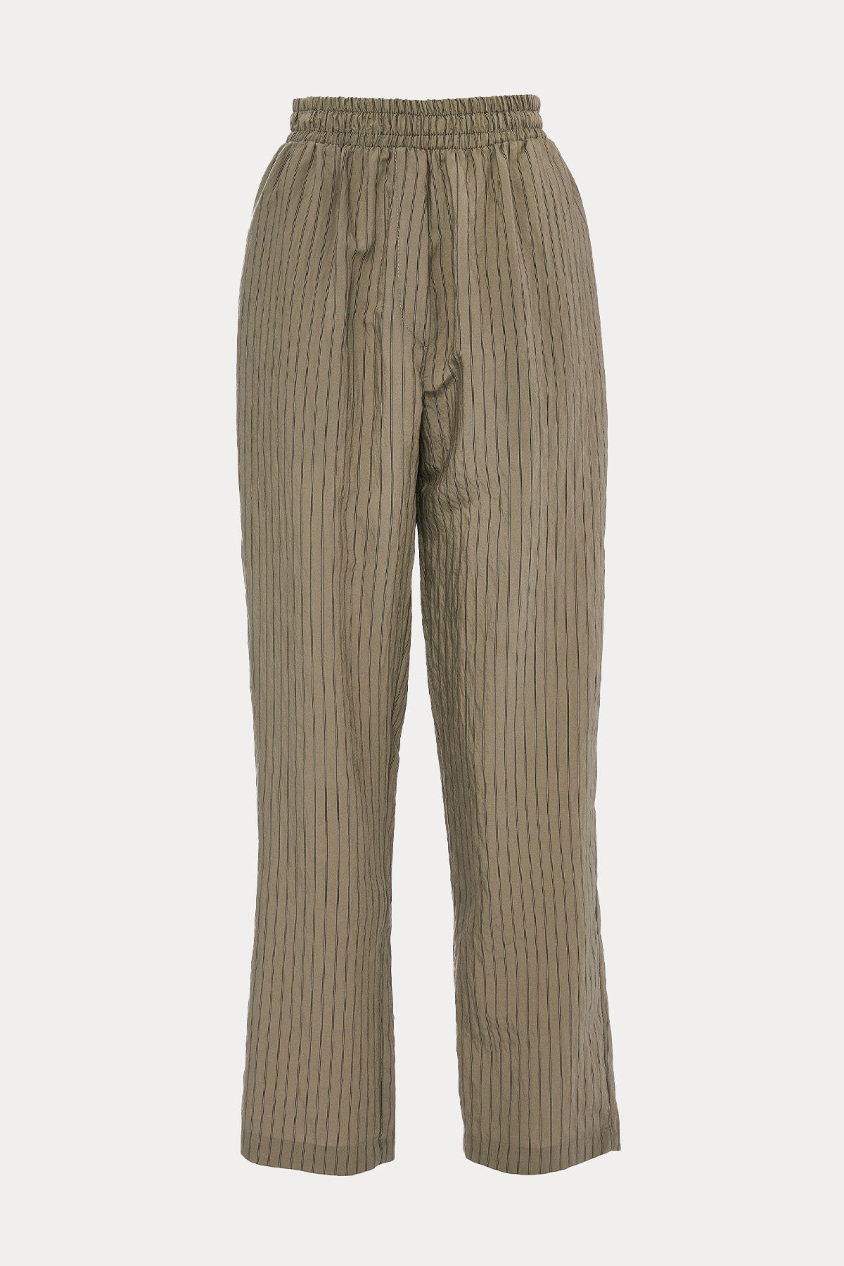 Bsb Regular Fit Beli Lastikli Yandan Cepli Çizgili Pantolon