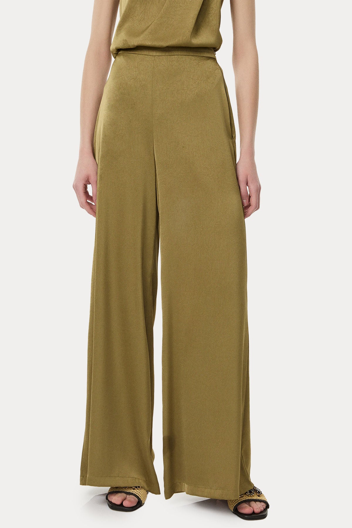 Bsb Regular Fit Yüksek Bel Desenli Pantolon